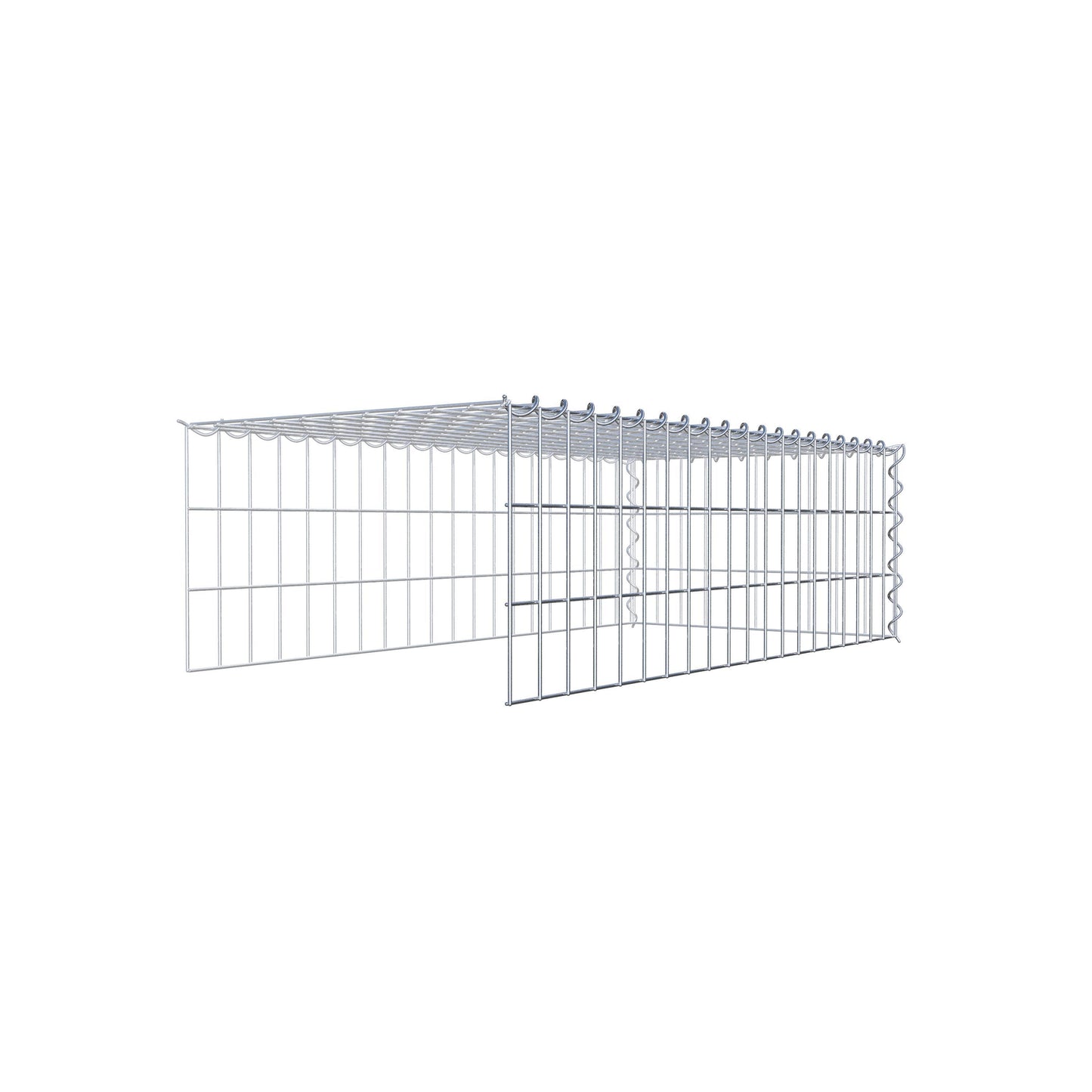 Opvokset gabion type 4 100 cm x 30 cm x 50 cm (L x H x D), maskestørrelse 5 cm x 10 cm, spiral