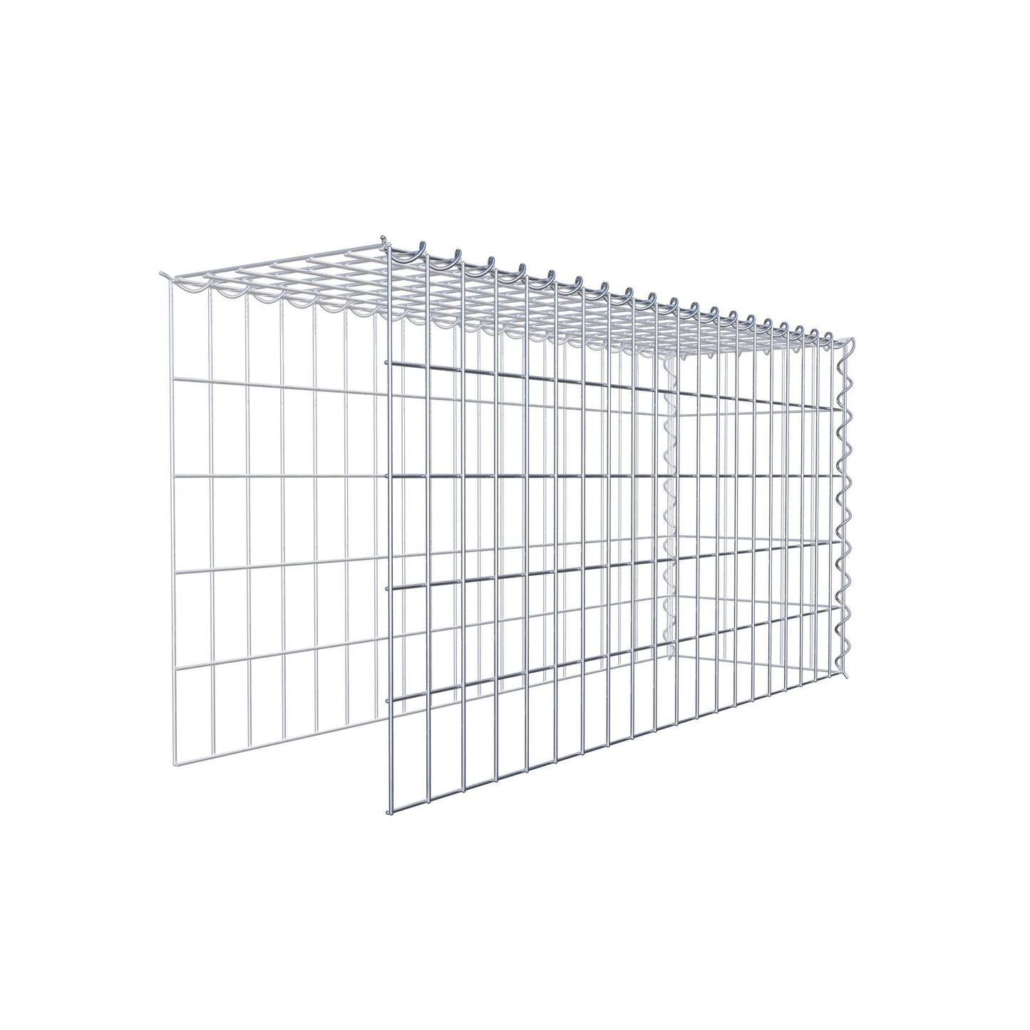 Gavión adulto tipo 4 100 cm x 50 cm x 30 cm (largo x alto x profundidad), tamaño de malla 5 cm x 10 cm, espiral