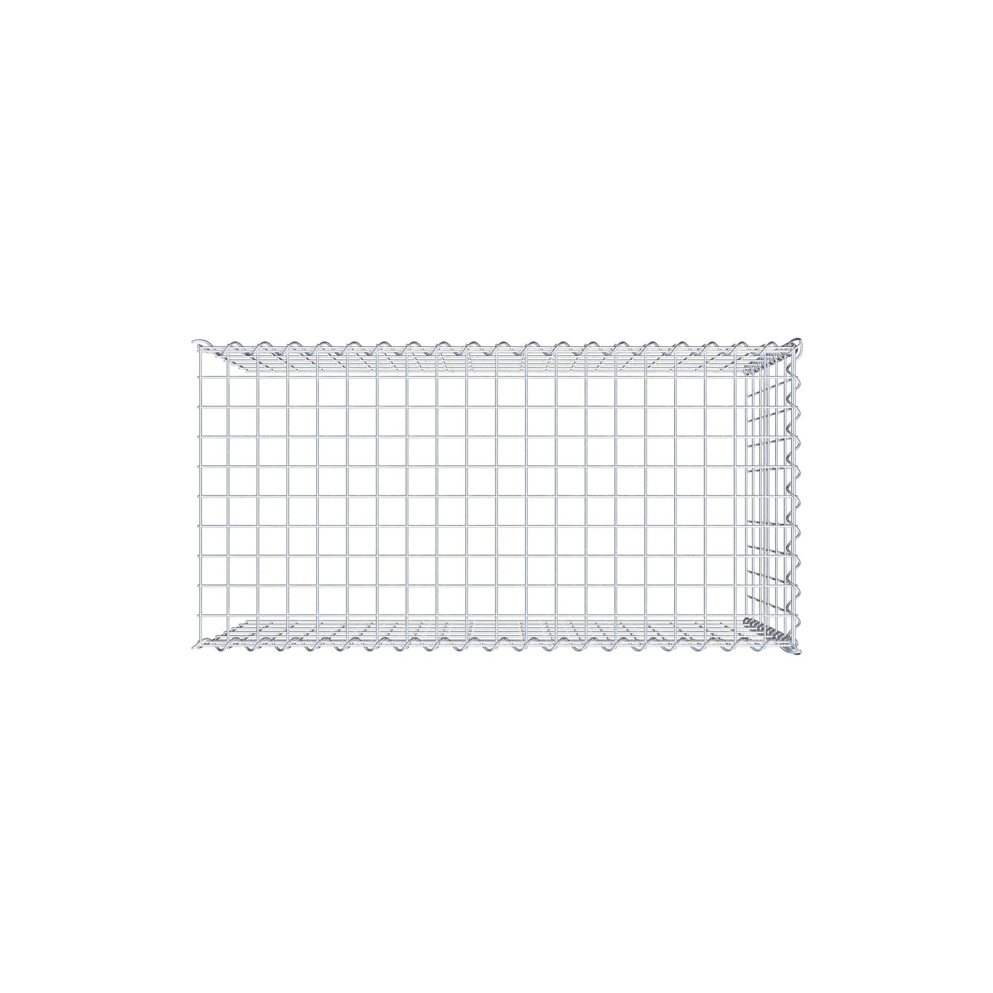 Opvokset gabion type 4 100 cm x 60 cm x 50 cm (L x H x D), maskestørrelse 5 cm x 10 cm, spiral