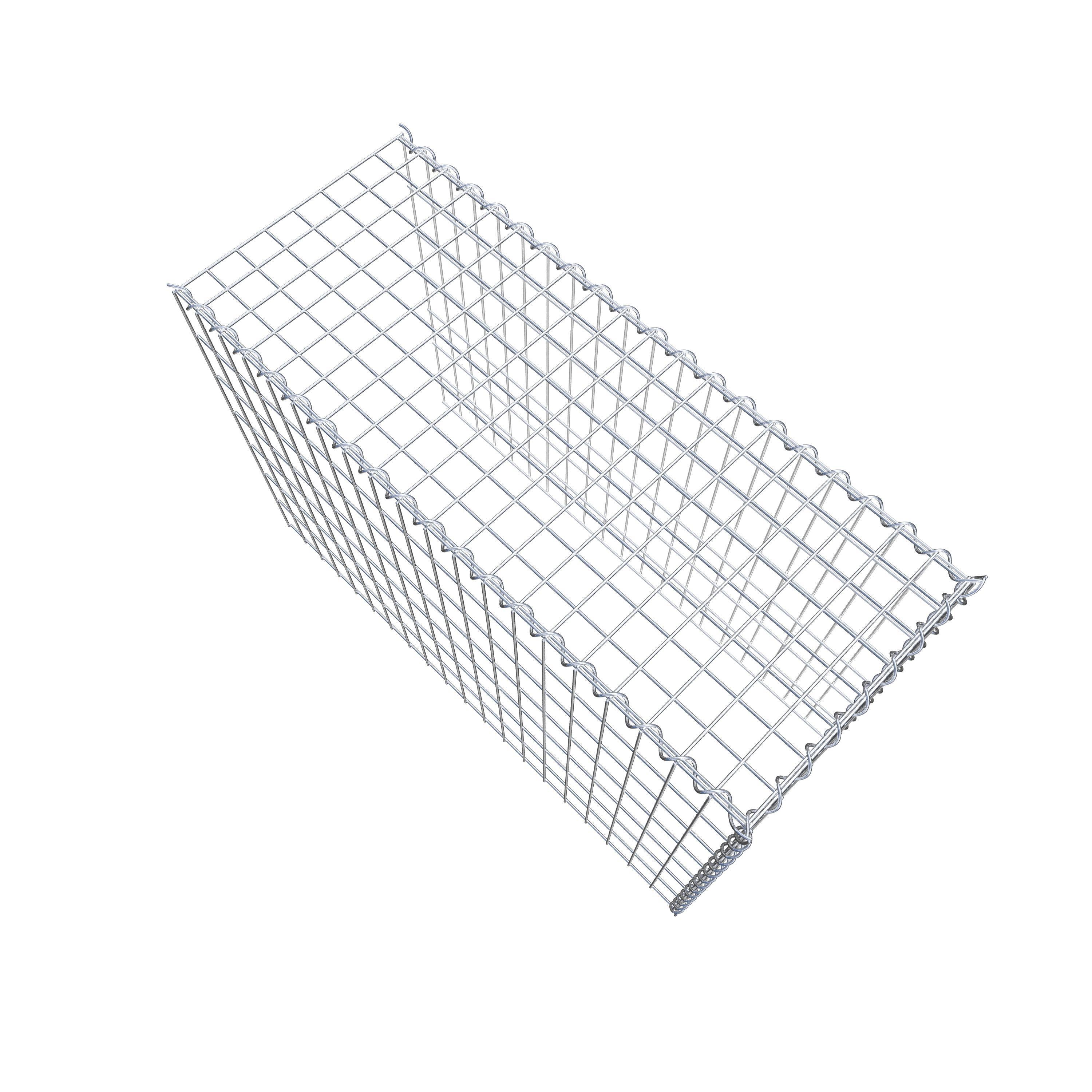 Opvokset gabion type 4 100 cm x 70 cm x 40 cm (L x H x D), maskestørrelse 5 cm x 10 cm, spiral