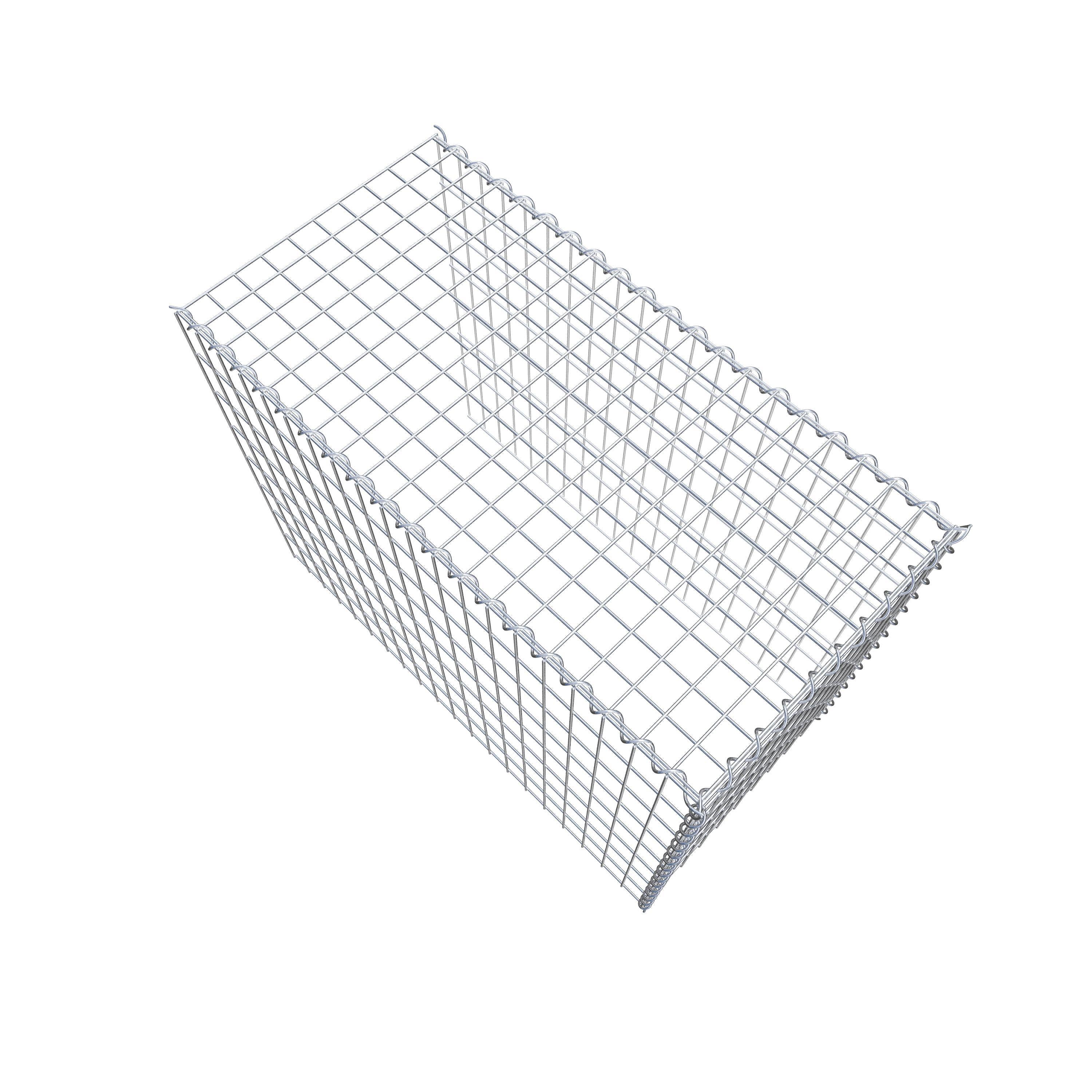 Opvokset gabion type 4 100 cm x 80 cm x 50 cm (L x H x D), maskestørrelse 5 cm x 10 cm, spiral