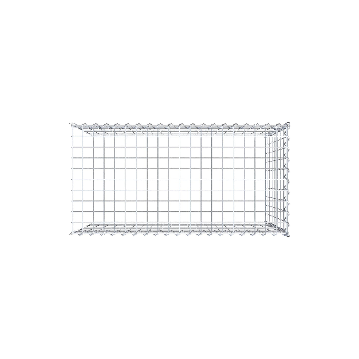 Opvokset gabion type 4 100 cm x 80 cm x 50 cm (L x H x D), maskestørrelse 5 cm x 10 cm, spiral
