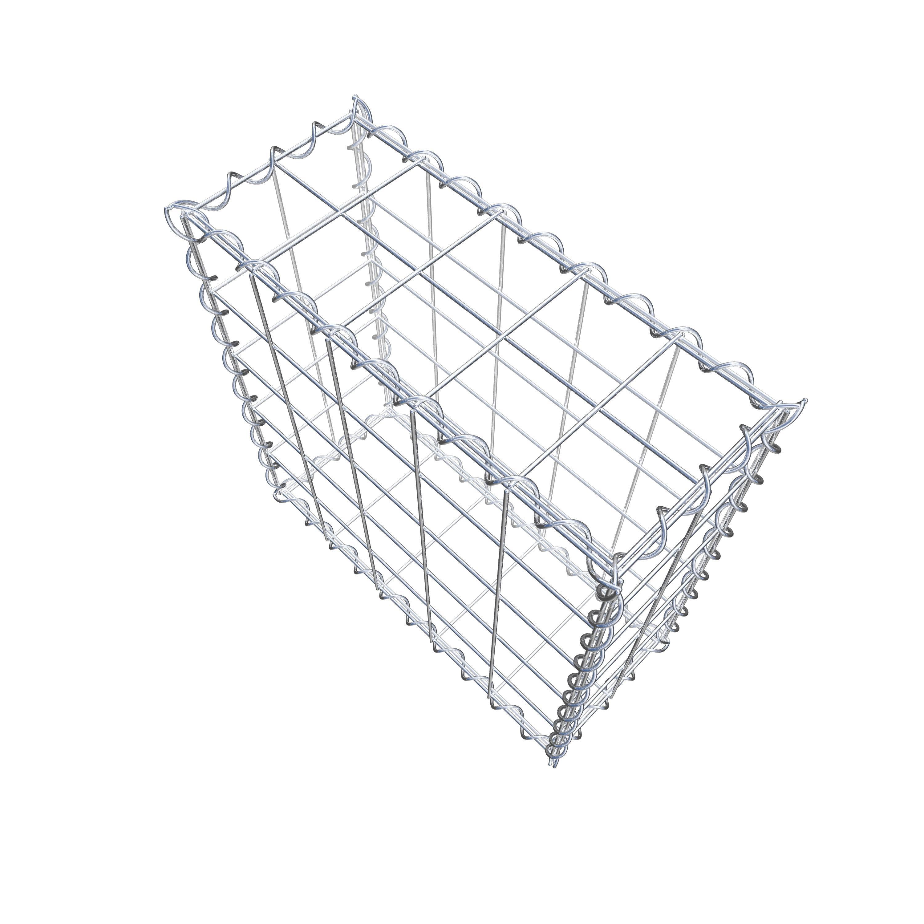 Gabion 50 cm x 50 cm x 20 cm (L x H x D), maskestørrelse 10 cm x 10 cm, spiral