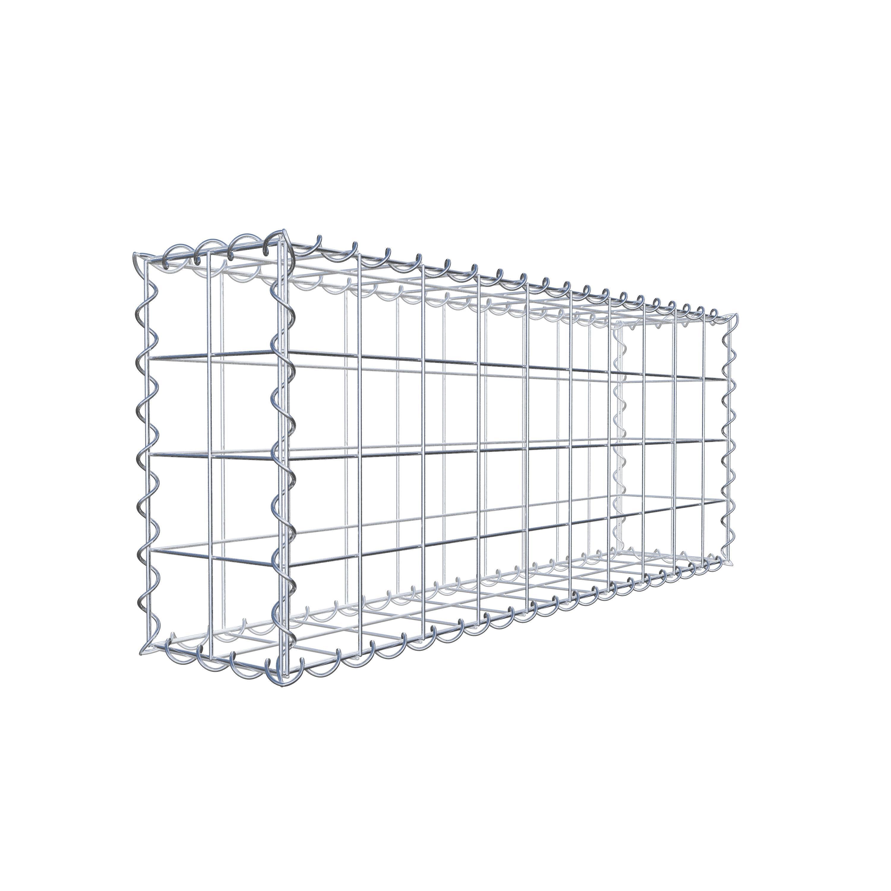 Gabbione 100 cm x 40 cm x 20 cm (L x H x P), maglia 10 cm x 10 cm, spirale