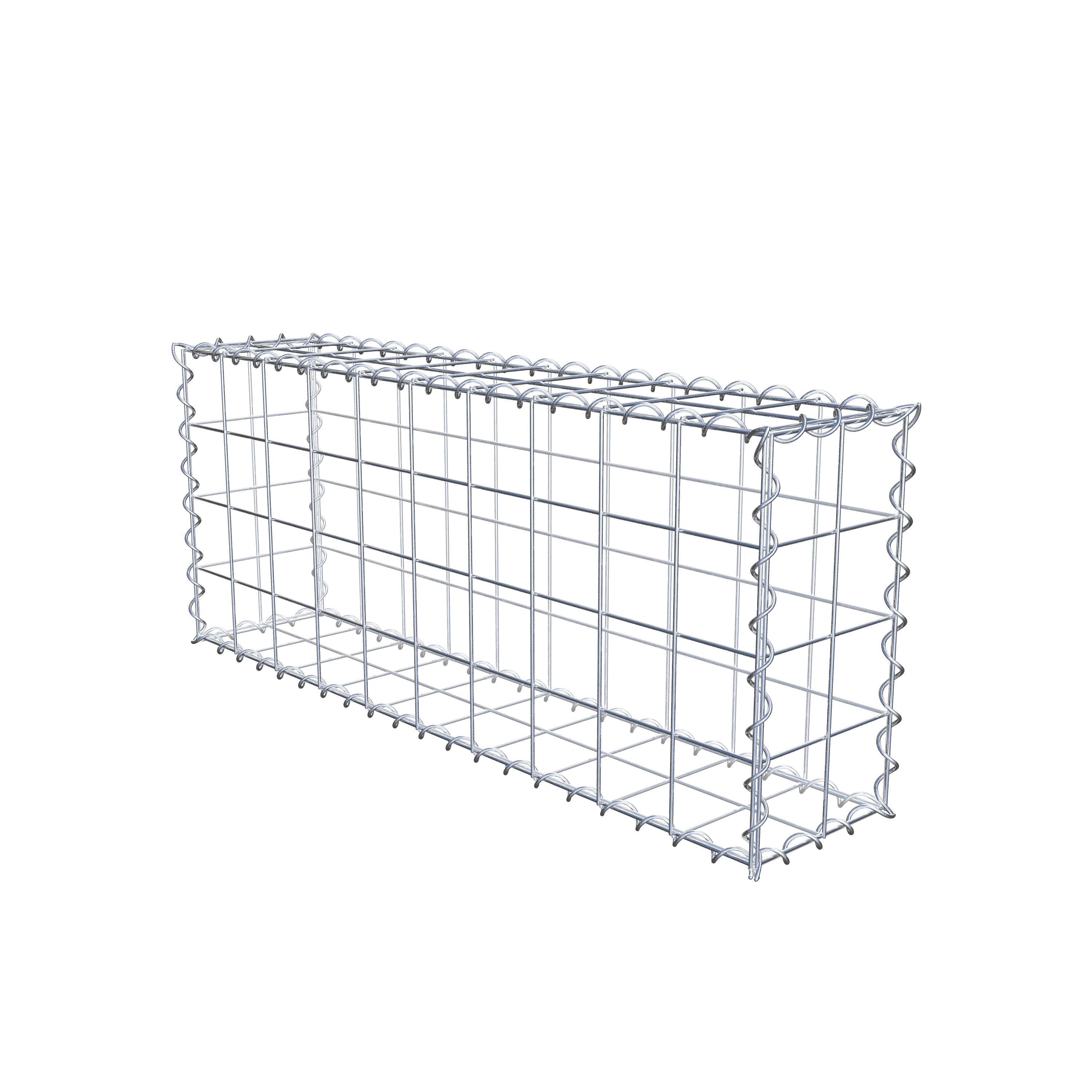 Gabion 100 cm x 40 cm x 20 cm (L x H x D), mesh size 10 cm x 10 cm, spiral