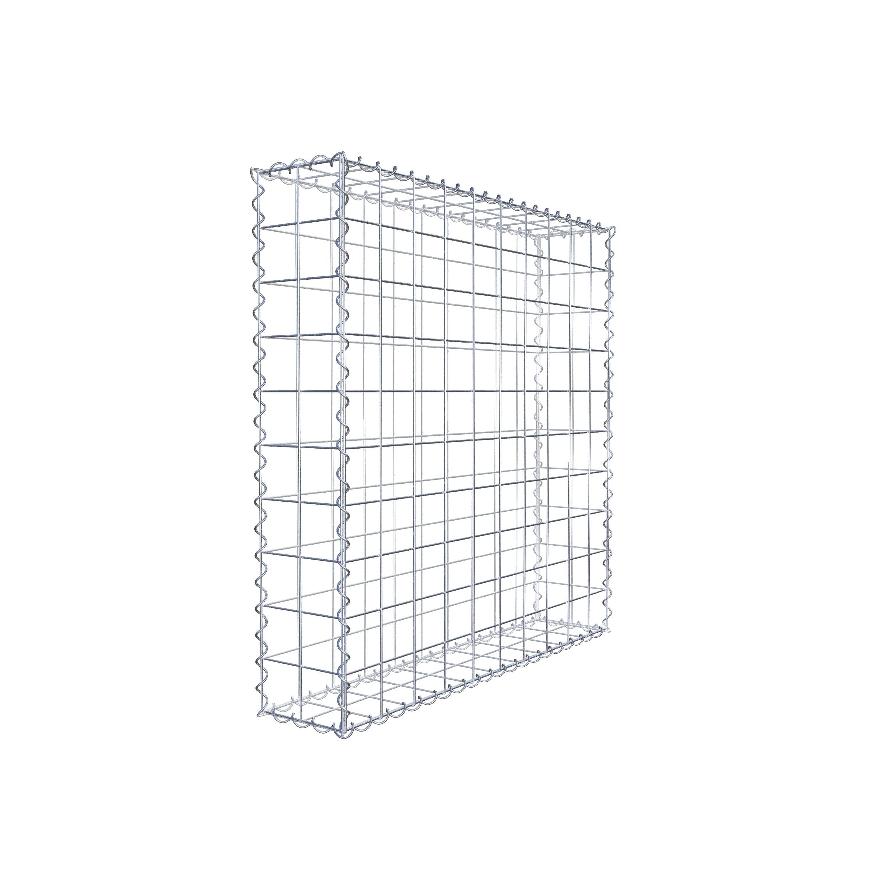 Gabion 100 cm x 100 cm x 20 cm (L x H x D), mesh size 10 cm x 10 cm, spiral