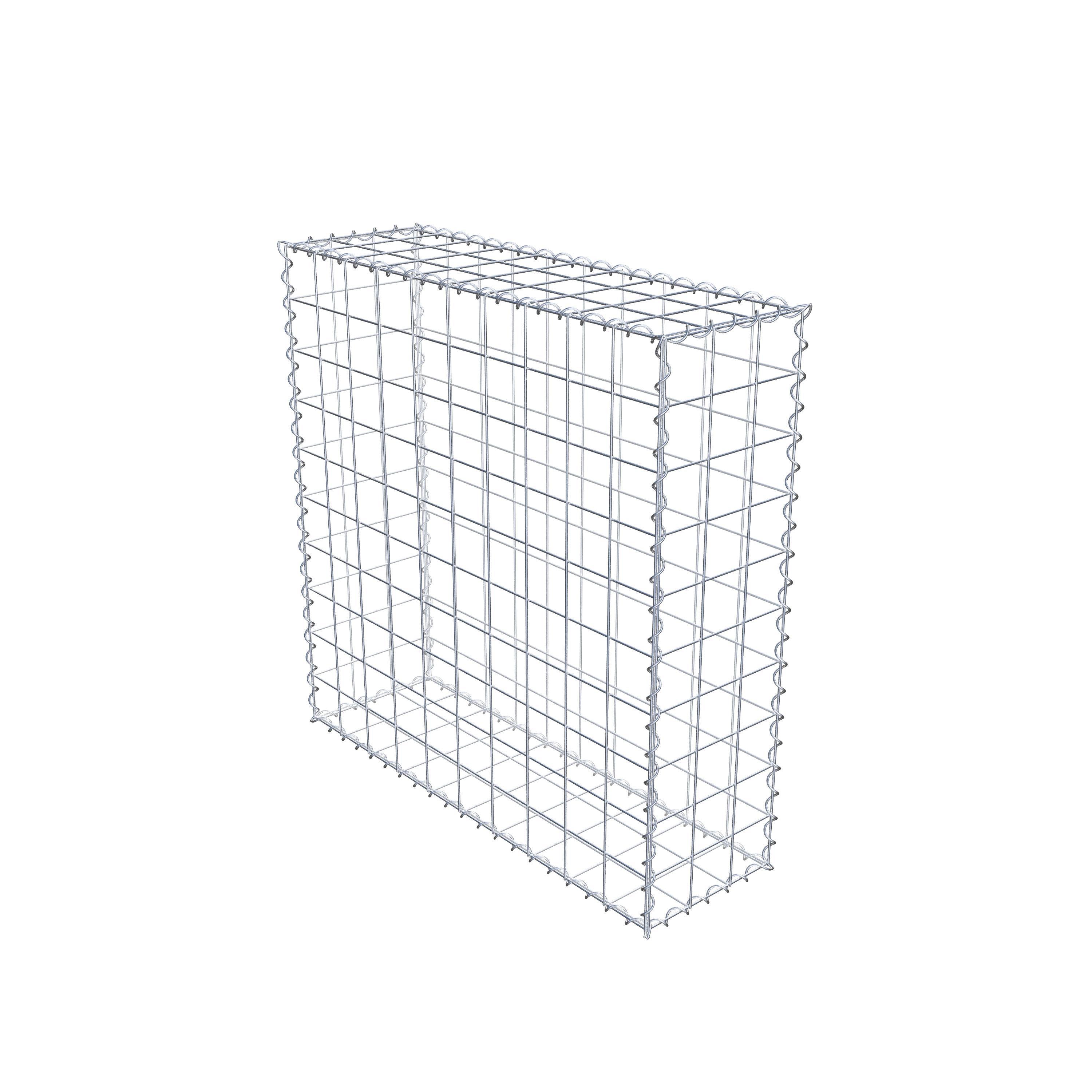 Gabion 100 cm x 100 cm x 30 cm (L x H x D), mesh size 10 cm x 10 cm, spiral