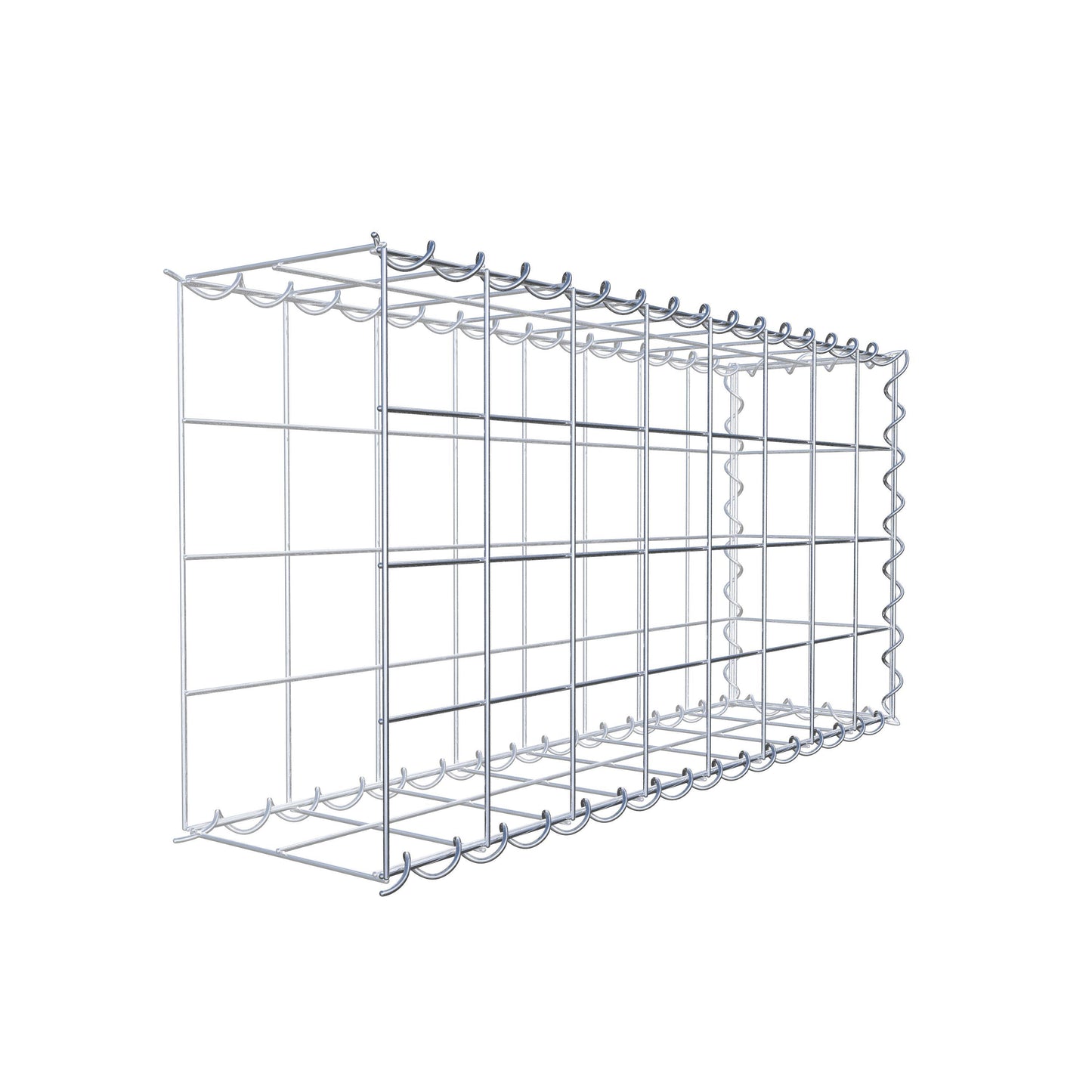 Opvokset gabion type 2 80 cm x 40 cm x 20 cm (L x H x D), maskestørrelse 10 cm x 10 cm, spiral