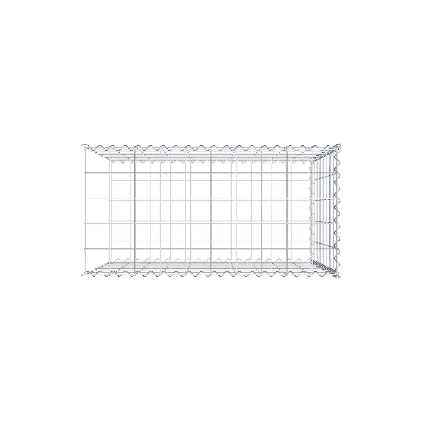 Grown-on gabion type 2 100 cm x 80 cm x 50 cm (L x H x D), mesh size 10 cm x 10 cm, spiral