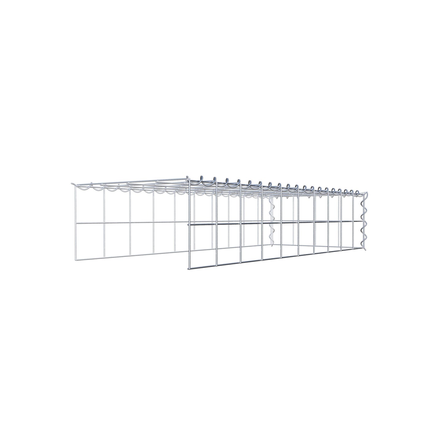 Opvokset gabion type 4 100 cm x 20 cm x 40 cm (L x H x D), maskestørrelse 10 cm x 10 cm, spiral