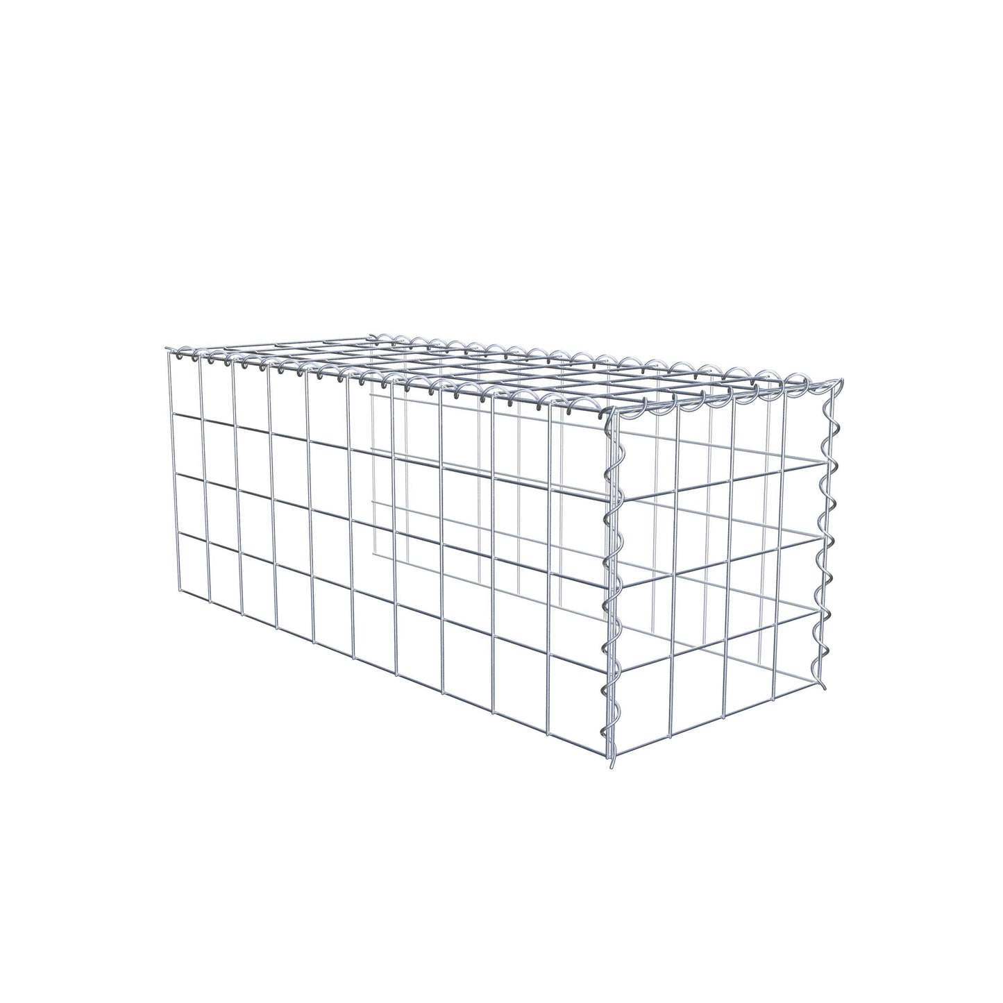 Gabion rapporté type 4 100 cm x 40 cm x 40 cm (L x H x P), mailles 10 cm x 10 cm, spirale