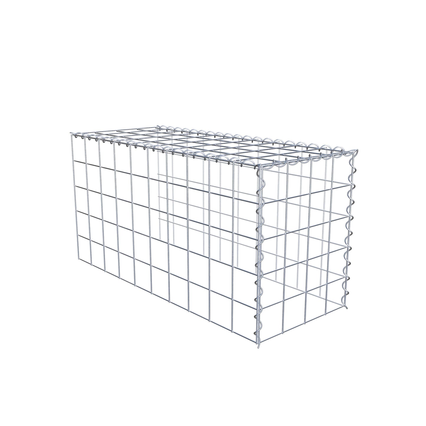 Gabion rapporté type 4 100 cm x 50 cm x 40 cm (L x H x P), mailles 10 cm x 10 cm, spirale