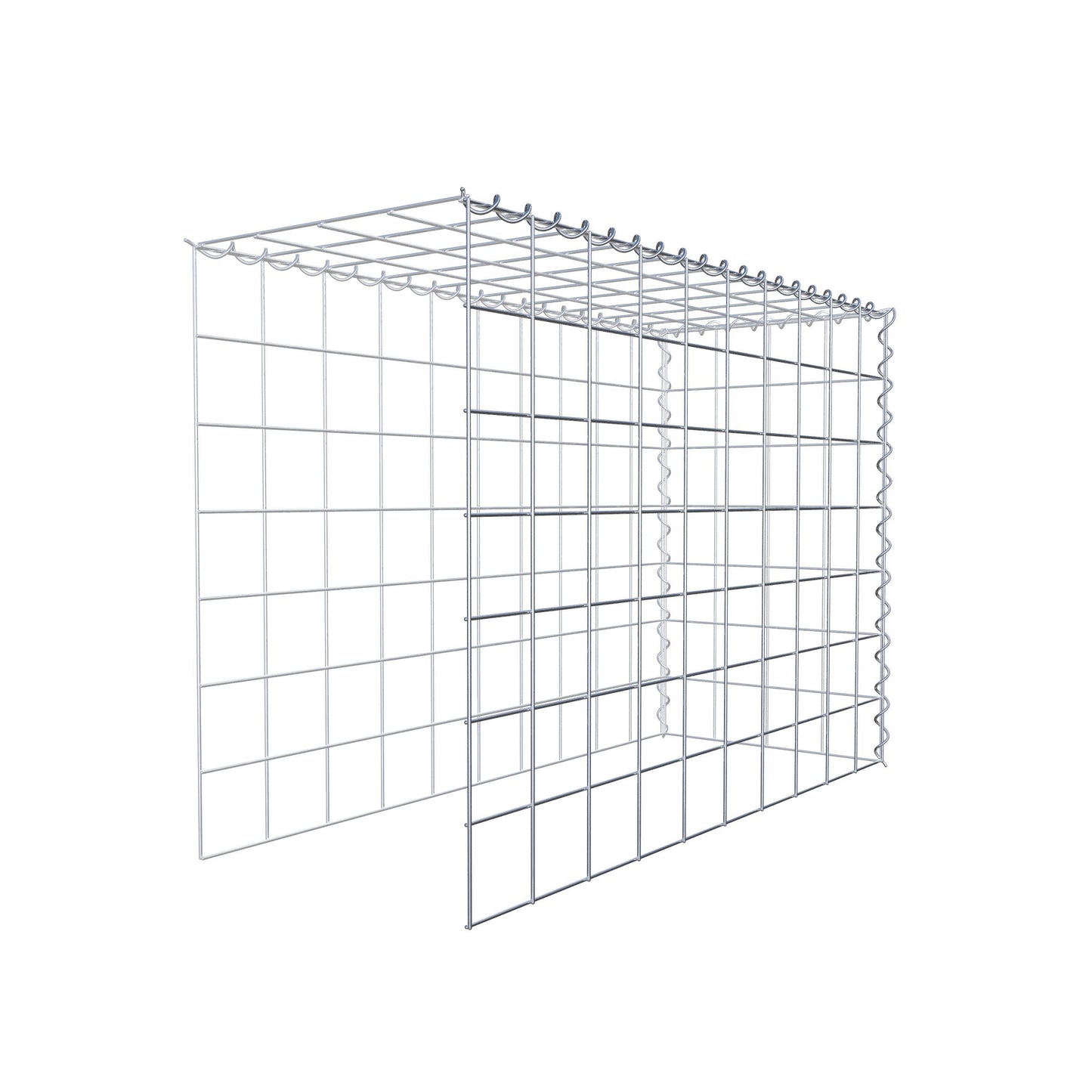 Opvokset gabion type 4 100 cm x 70 cm x 40 cm (L x H x D), maskestørrelse 10 cm x 10 cm, spiral