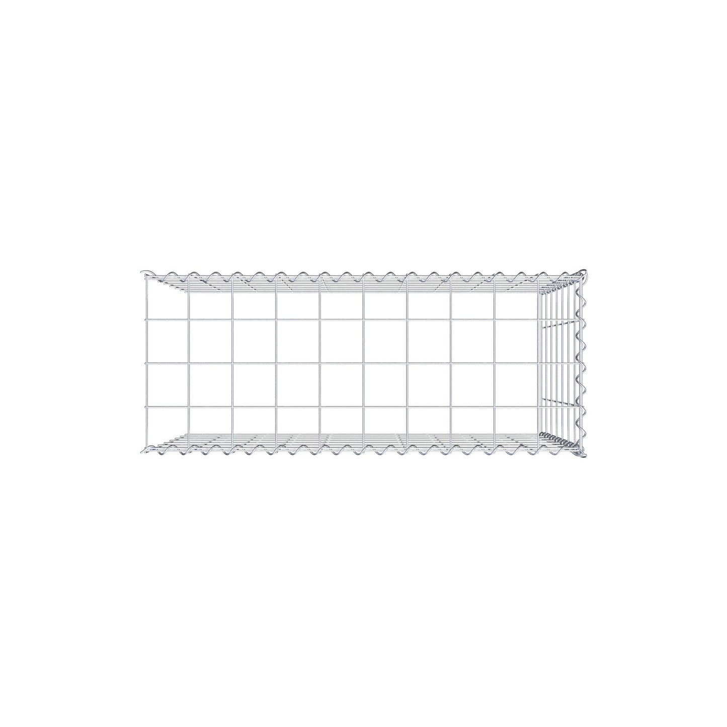 Opvokset gabion type 4 100 cm x 70 cm x 40 cm (L x H x D), maskestørrelse 10 cm x 10 cm, spiral