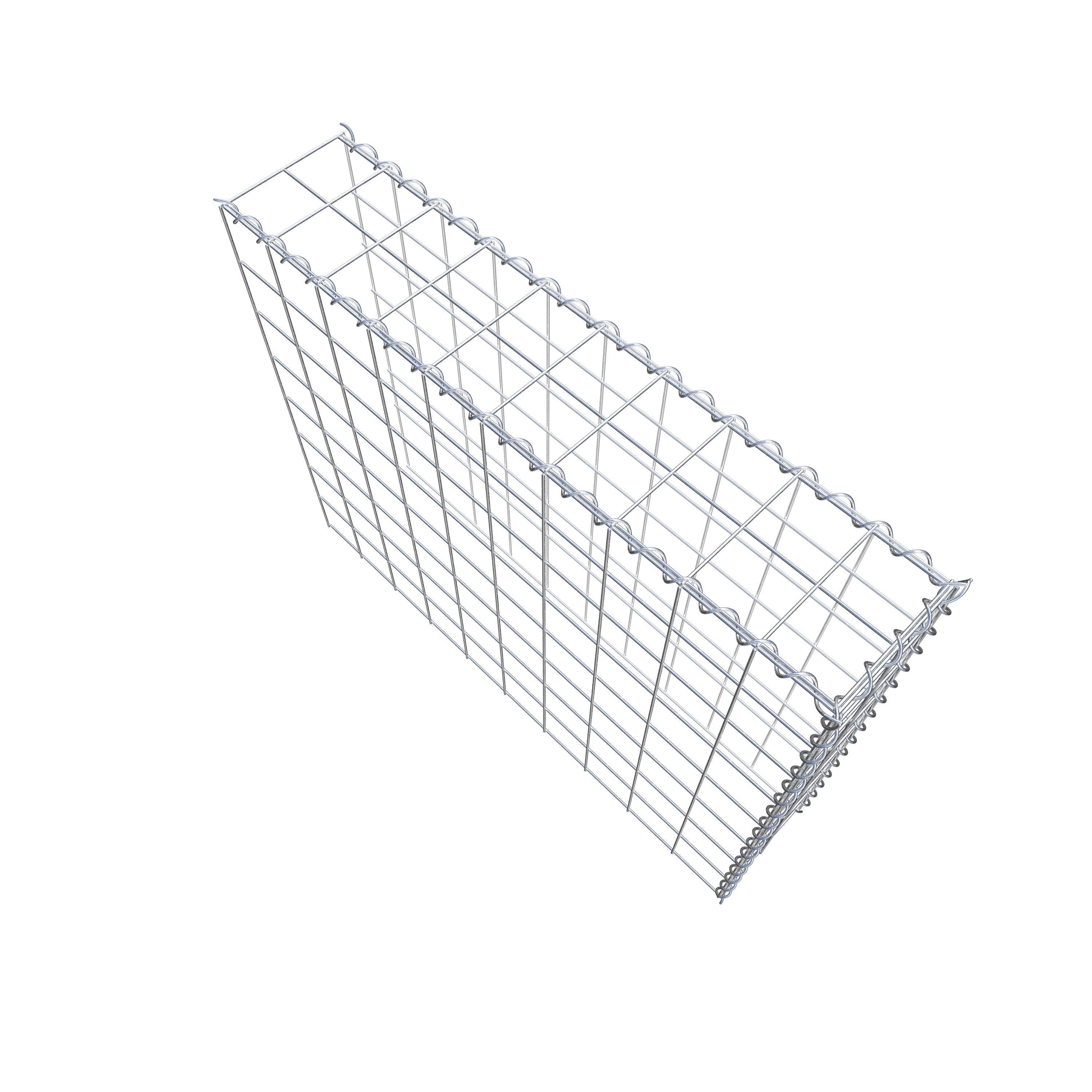 Opvokset gabion type 4 100 cm x 80 cm x 20 cm (L x H x D), maskestørrelse 10 cm x 10 cm, spiral