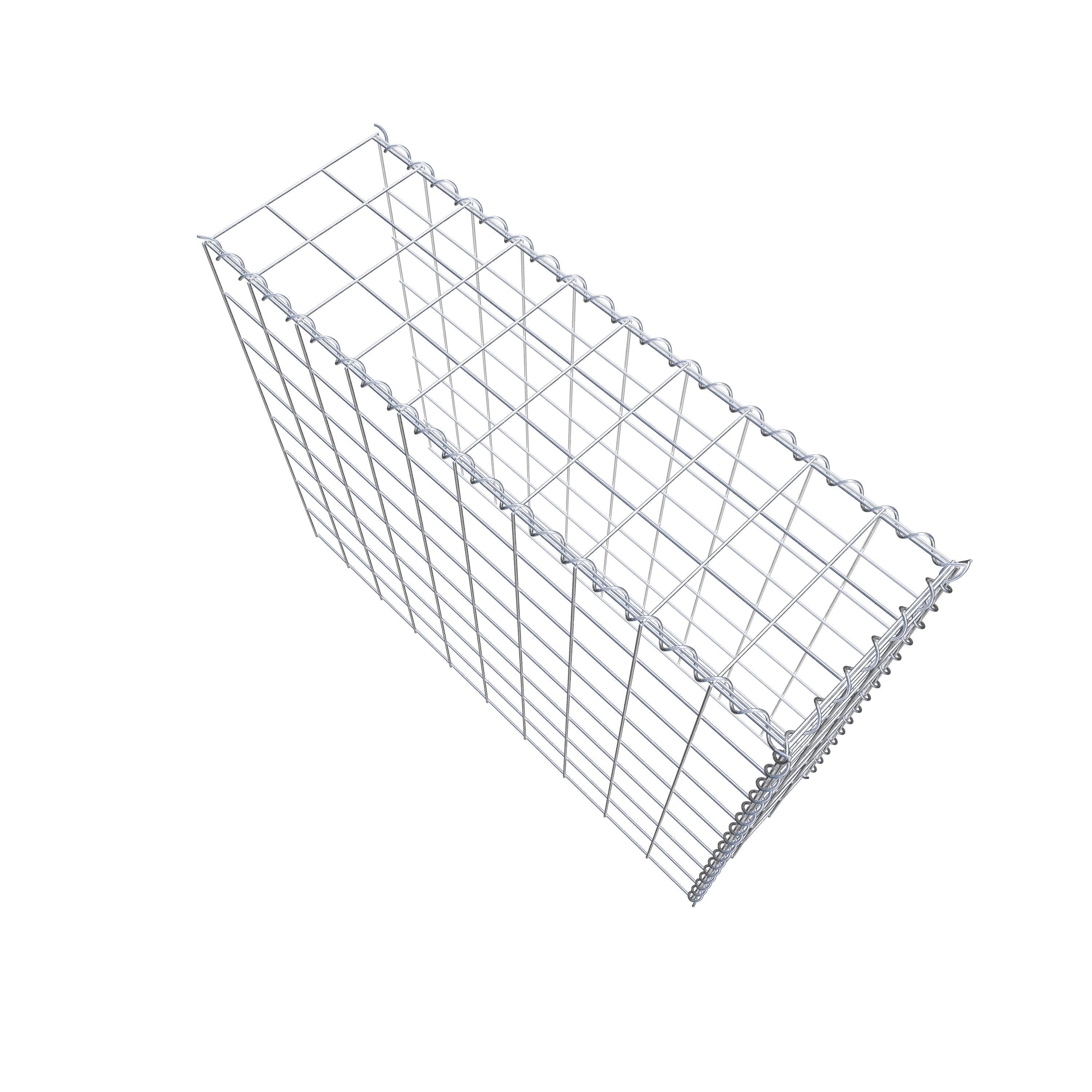 Aangebouwde schanskorf type 4 100 cm x 80 cm x 30 cm (L x H x D), maaswijdte 10 cm x 10 cm, spiraal