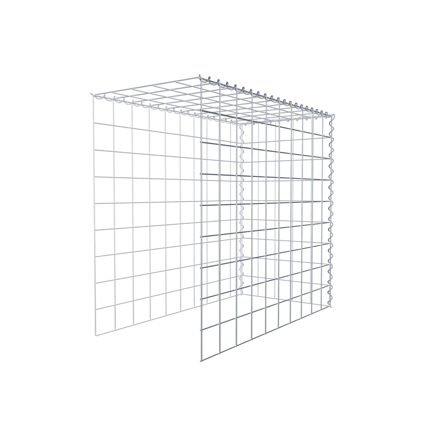 Gabion rapporté type 4 100 cm x 90 cm x 50 cm (L x H x P), mailles 10 cm x 10 cm, spirale