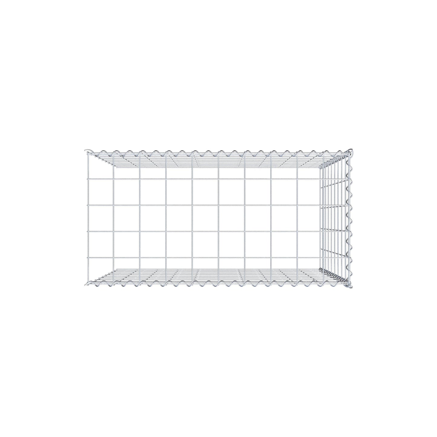 Gabion rapporté type 4 100 cm x 90 cm x 50 cm (L x H x P), mailles 10 cm x 10 cm, spirale