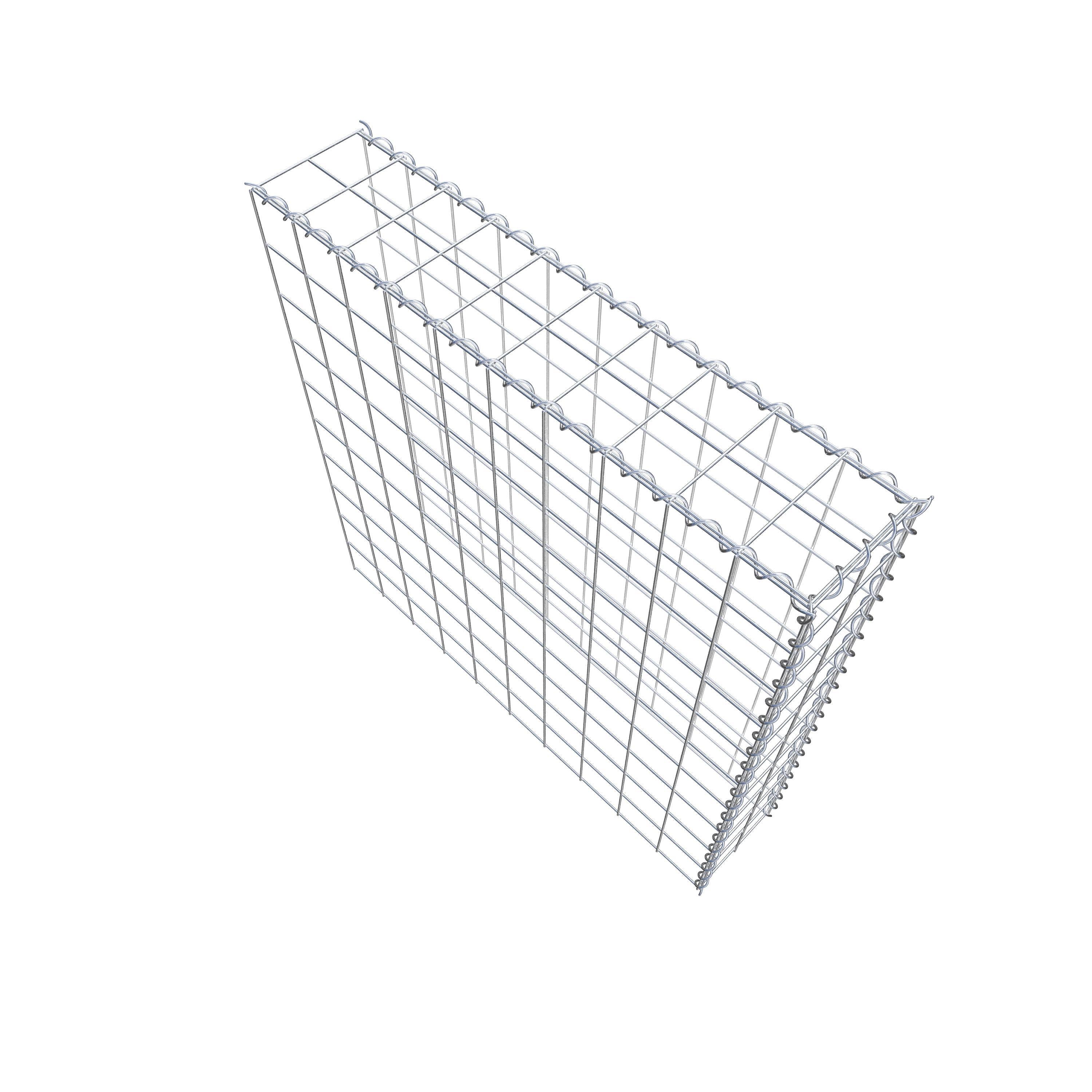 Opvokset gabion type 4 100 cm x 100 cm x 20 cm (L x H x D), maskestørrelse 10 cm x 10 cm, spiral