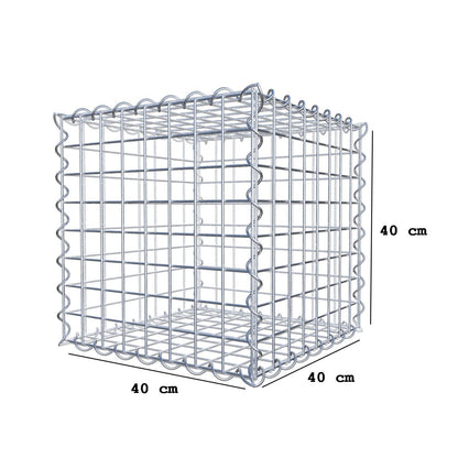 Gabion 40 cm x 40 cm x 40 cm (L x H x P), mailles 5 cm x 5 cm, spirale