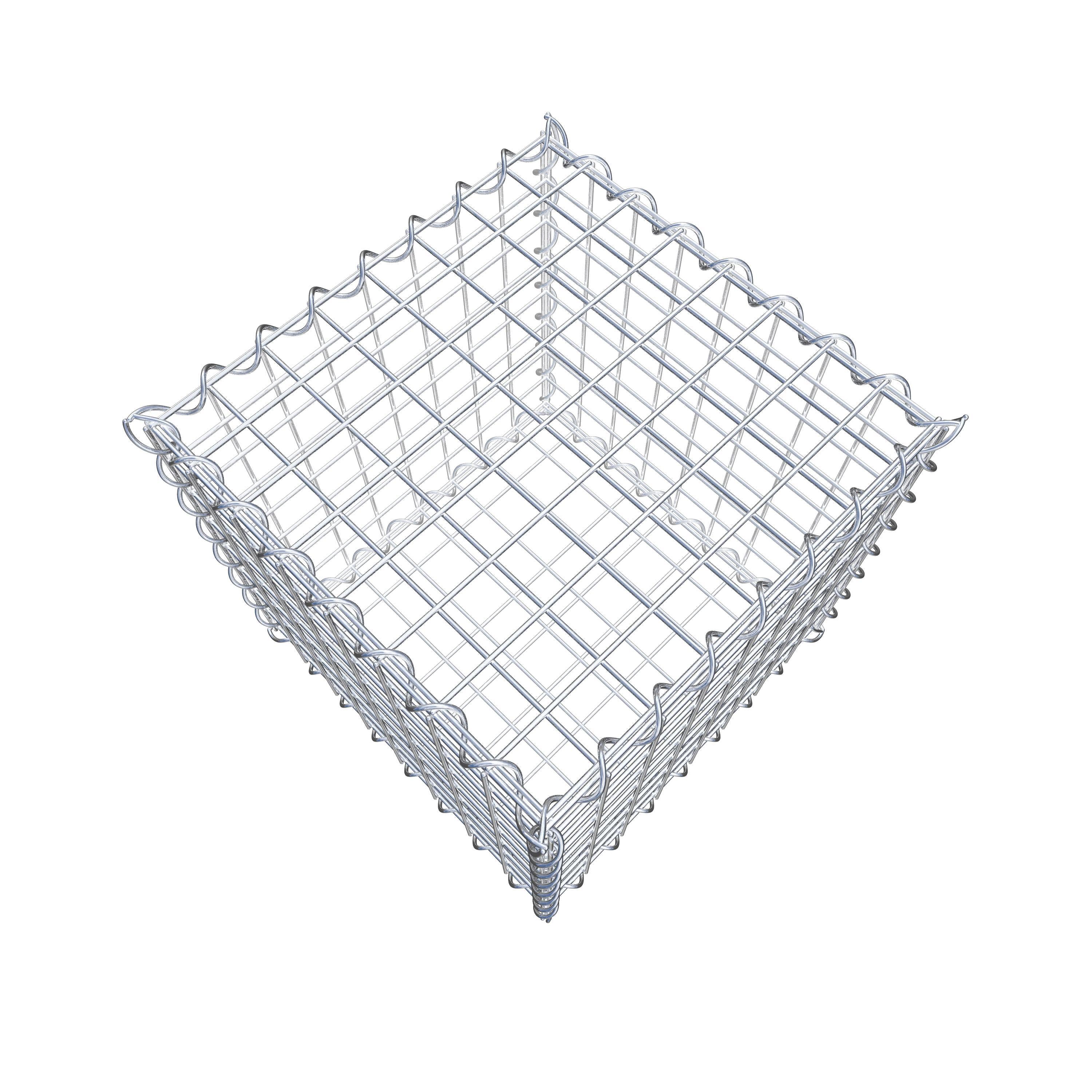 Schanskorf 40 cm x 40 cm x 40 cm (L x H x D), maaswijdte 5 cm x 5 cm, spiraalvormig