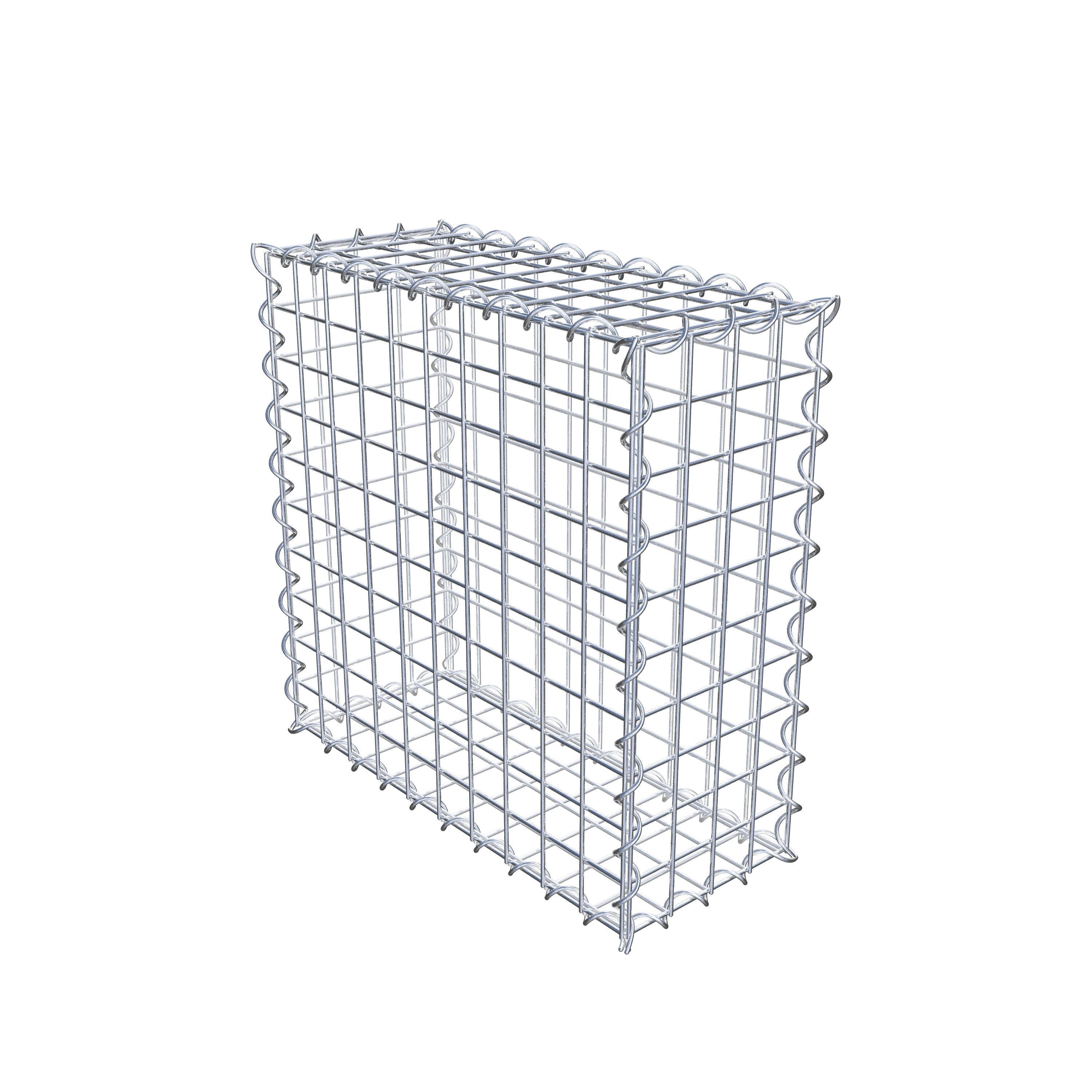 Schanskorf 50 cm x 50 cm x 20 cm (L x H x D), maaswijdte 5 cm x 5 cm, spiraalvormig