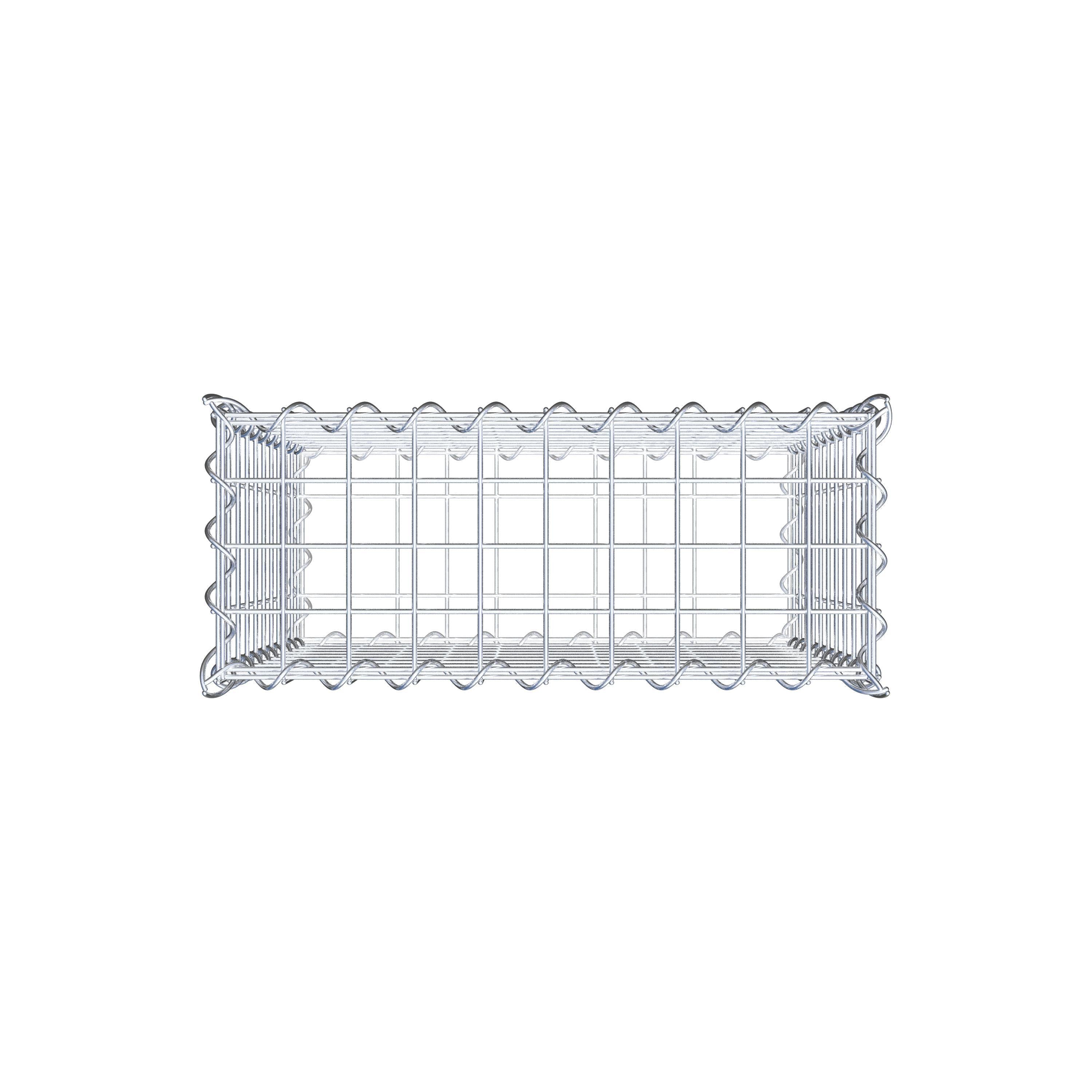 Schanskorf 50 cm x 50 cm x 20 cm (L x H x D), maaswijdte 5 cm x 5 cm, spiraalvormig