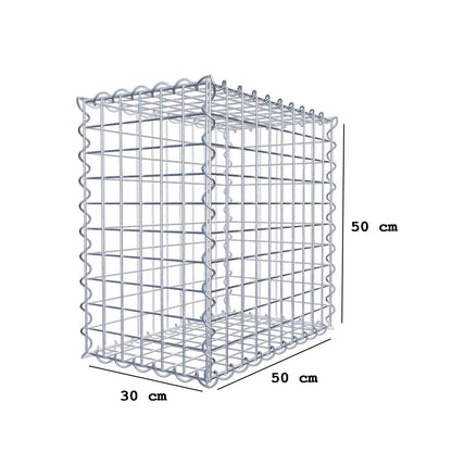 Gabion 50 cm x 50 cm x 30 cm (L x H x P), mailles 5 cm x 5 cm, spirale