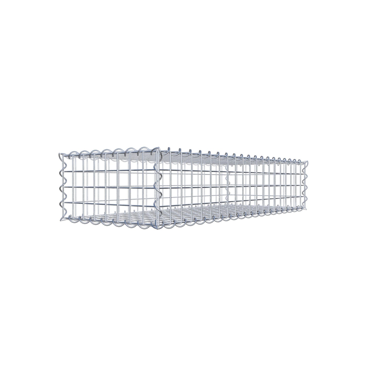 Schanskorf 100 cm x 20 cm x 40 cm (L x H x D), maaswijdte 5 cm x 5 cm, spiraalvormig