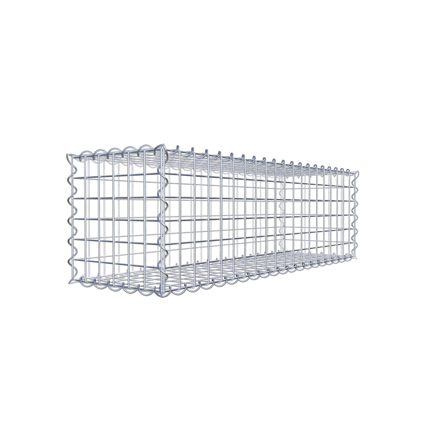 Gavión 100 cm x 30 cm x 30 cm (largo x alto x fondo), malla 5 cm x 5 cm, en espiral