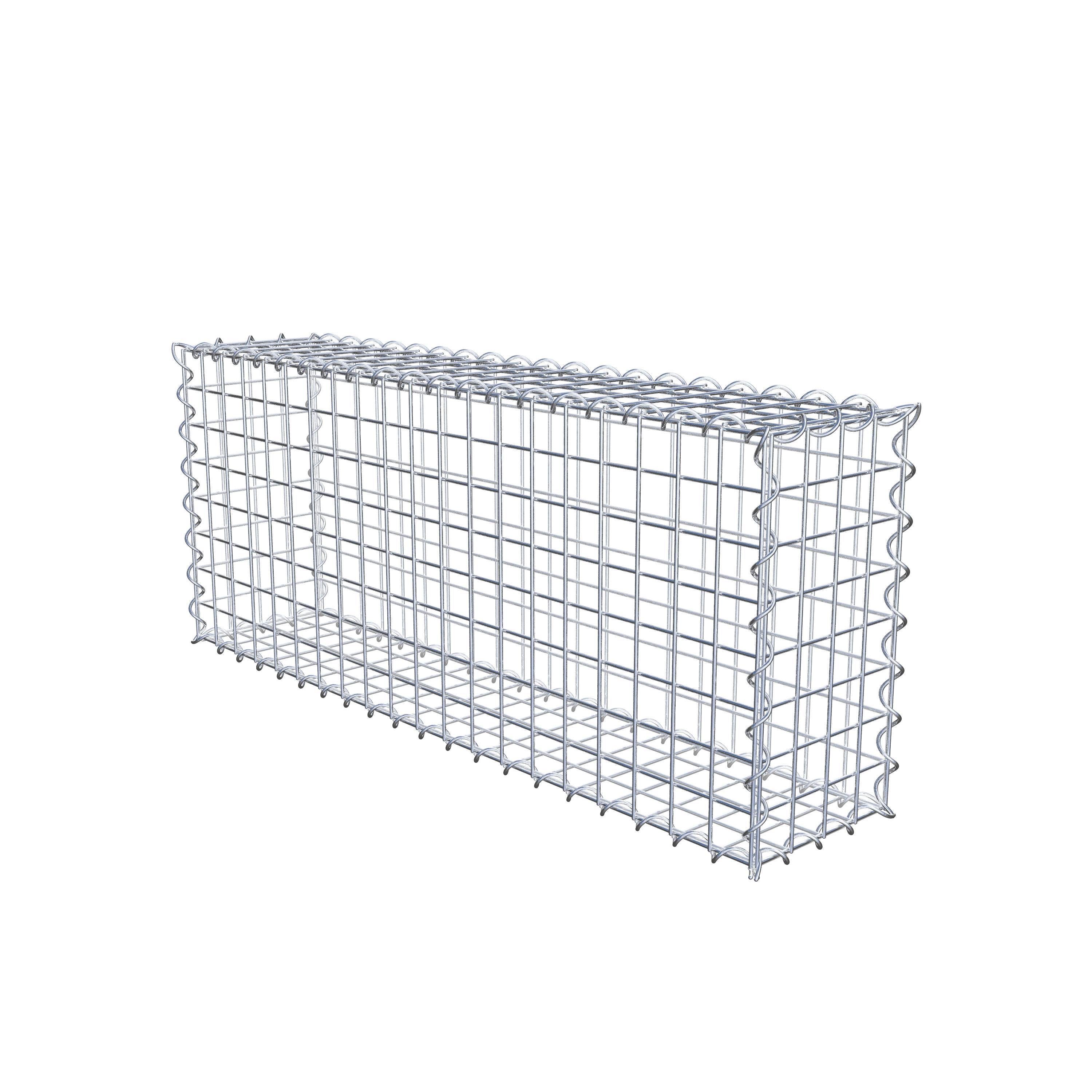 Gabion 100 cm x 40 cm x 20 cm (L x H x D), maskestørrelse 5 cm x 5 cm, spiral