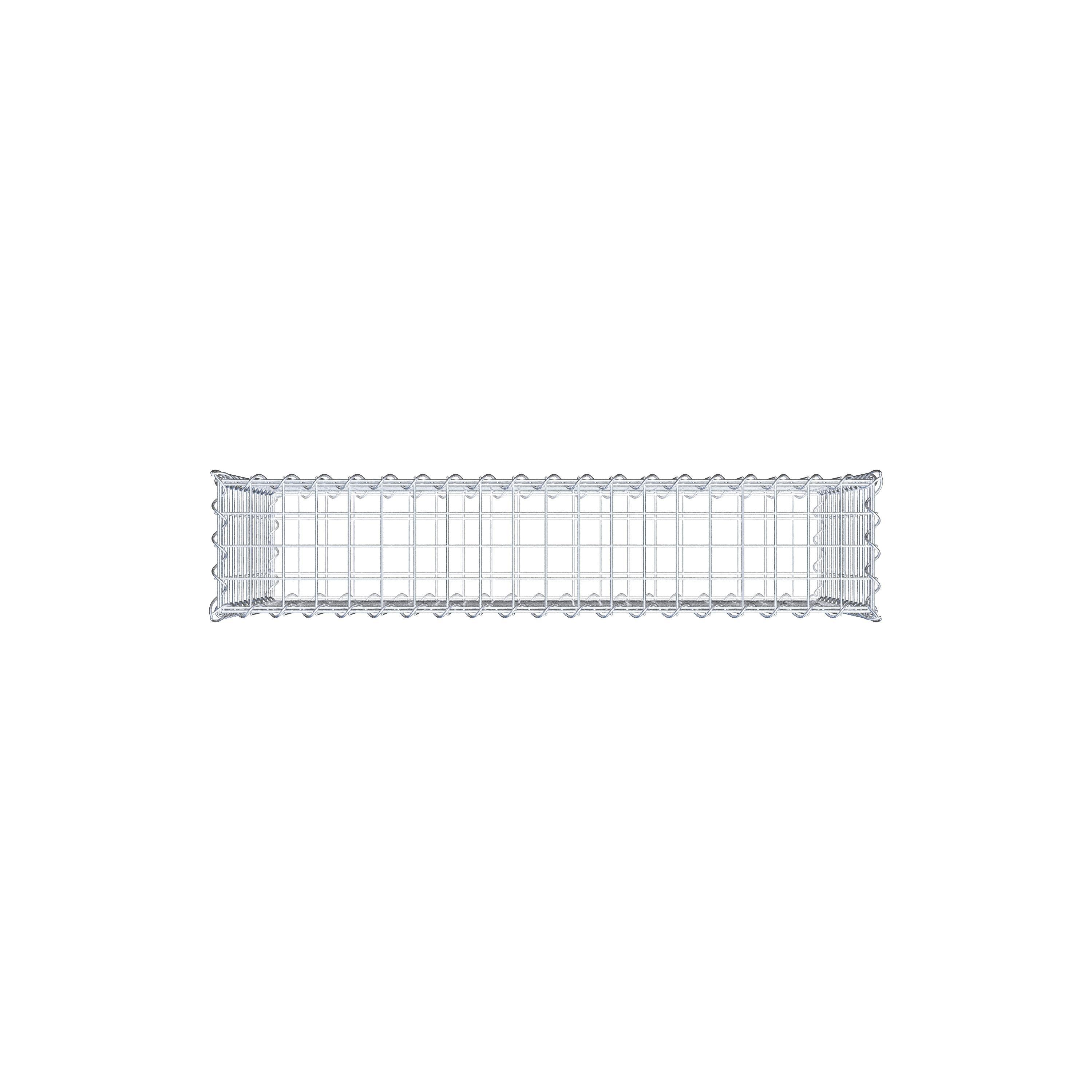 Schanskorf 100 cm x 60 cm x 20 cm (L x H x D), maaswijdte 5 cm x 5 cm, spiraalvormig