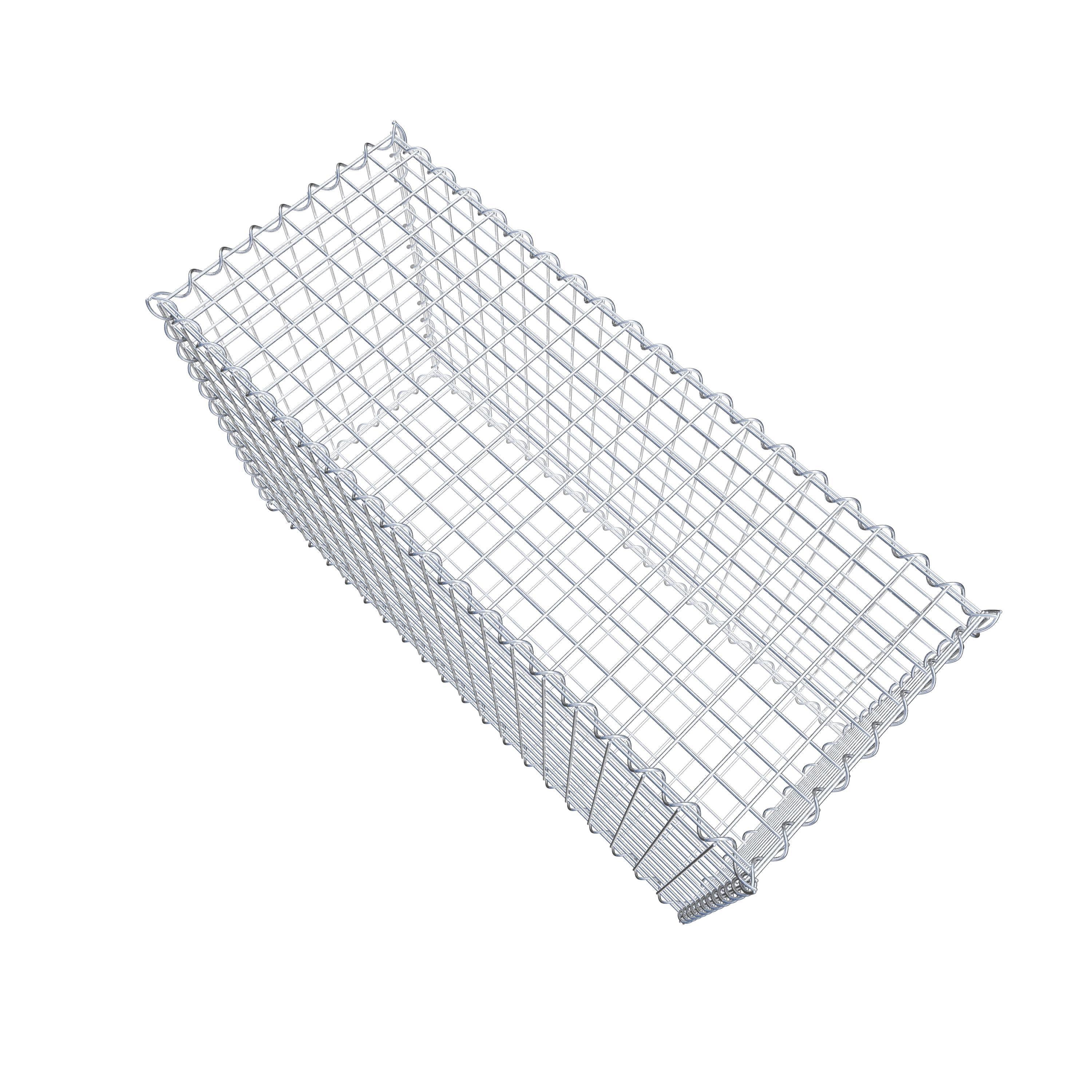 Schanskorf 100 cm x 60 cm x 40 cm (L x H x D), maaswijdte 5 cm x 5 cm, spiraalvormig