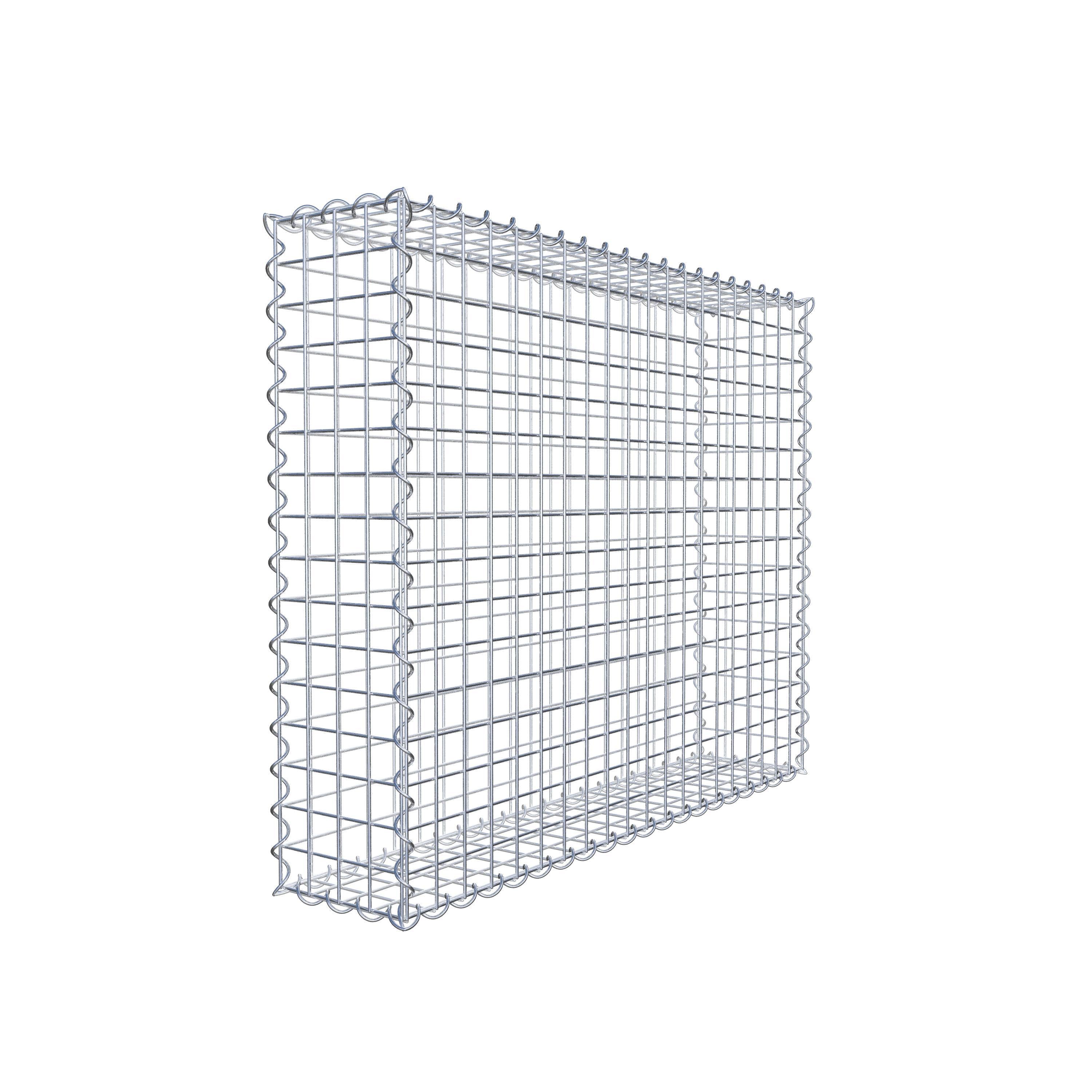 Schanskorf 100 cm x 80 cm x 20 cm (L x H x D), maaswijdte 5 cm x 5 cm, spiraalvormig