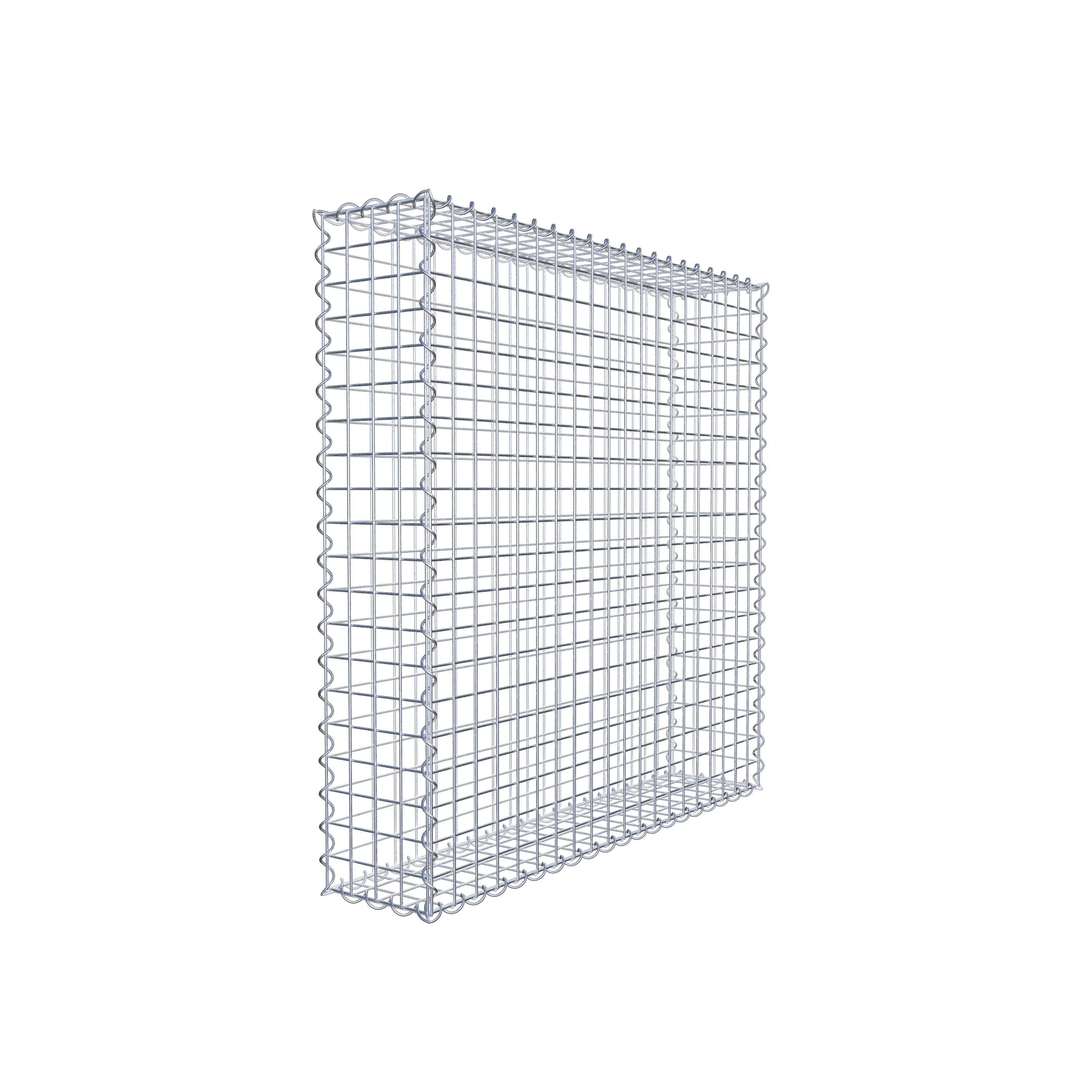 Gabion 100 cm x 100 cm x 20 cm (L x H x D), maskstorlek 5 cm x 5 cm, spiral