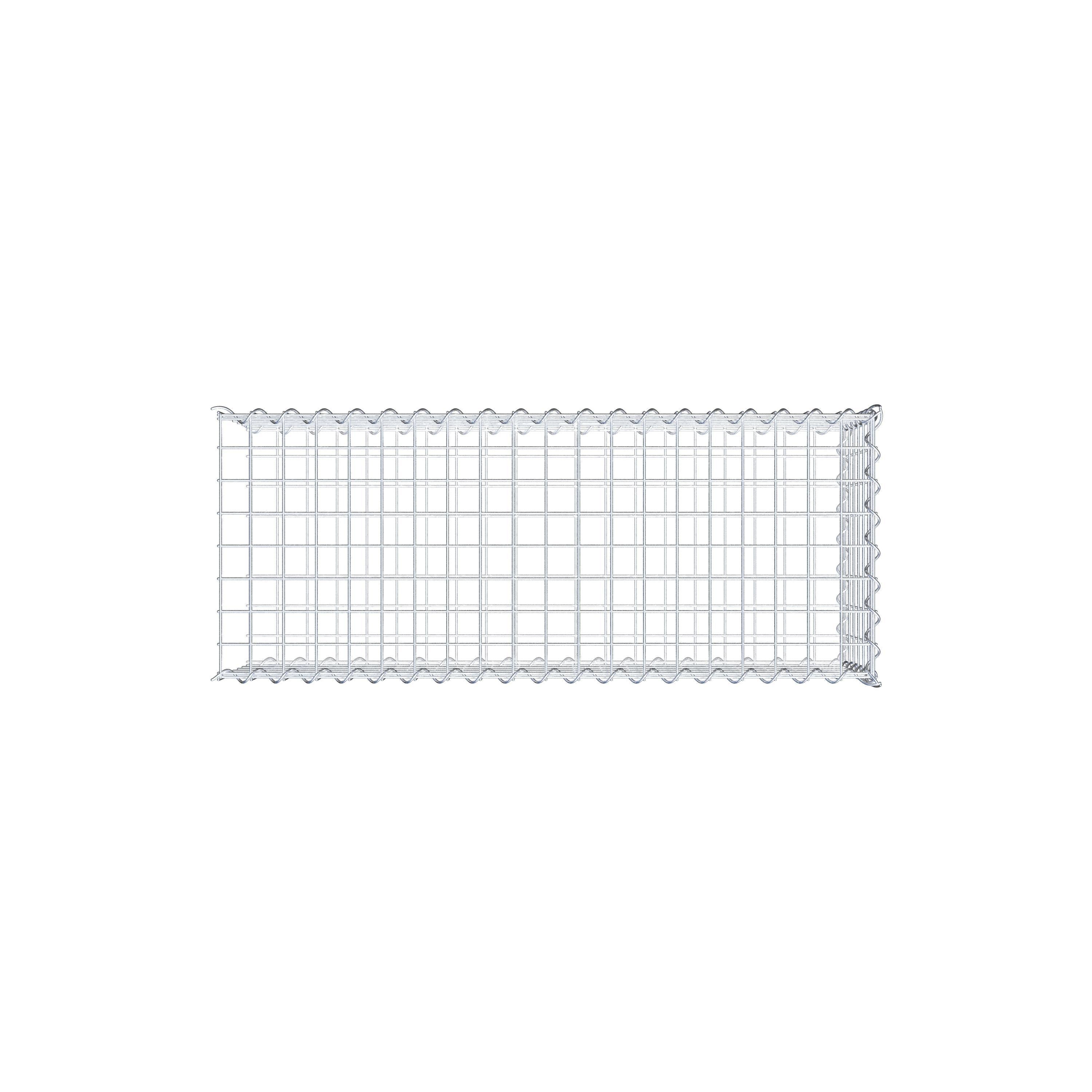 Opvokset gabion type 2 100 cm x 30 cm x 40 cm (L x H x D), maskestørrelse 5 cm x 5 cm, spiral