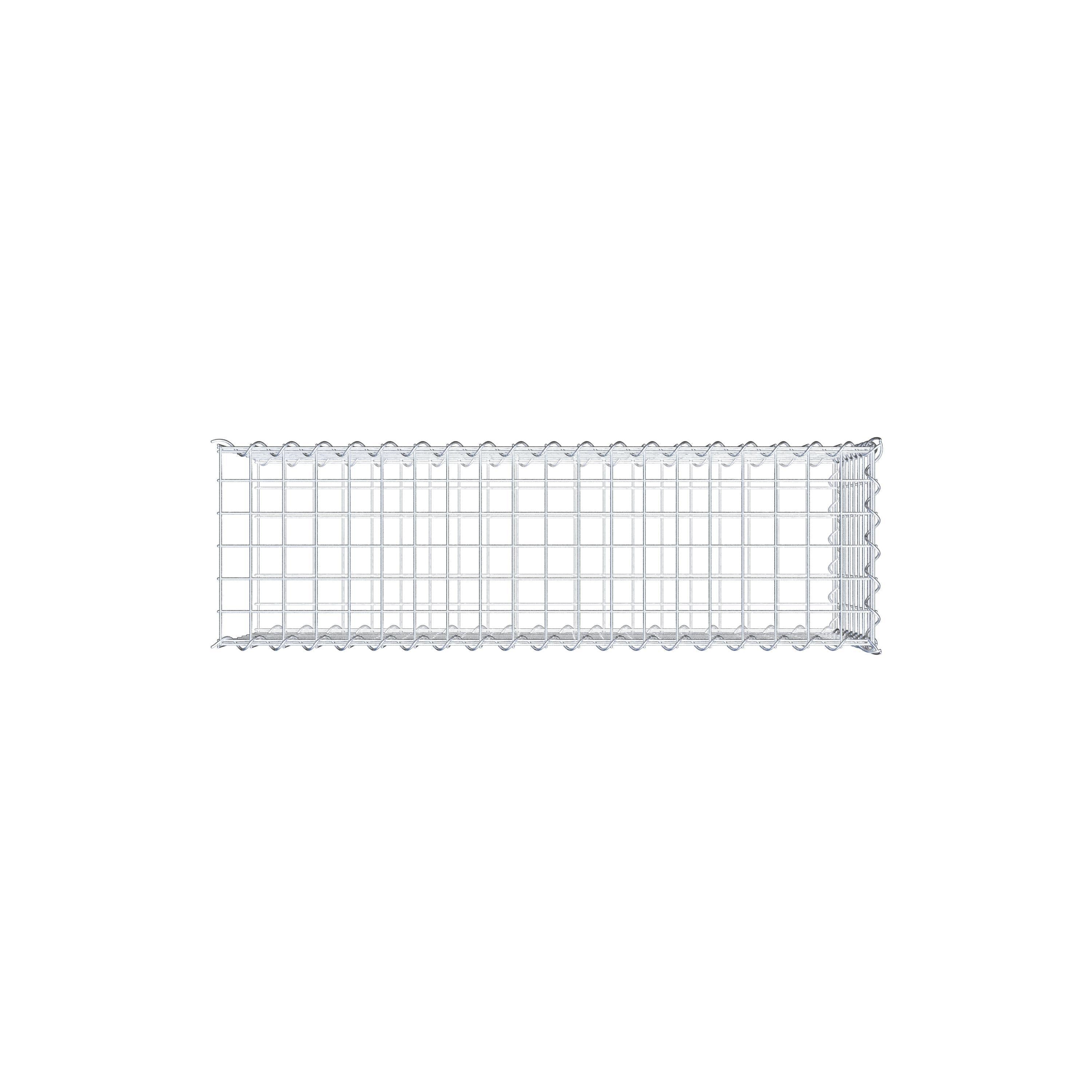 Opvokset gabion type 2 100 cm x 40 cm x 30 cm (L x H x D), maskestørrelse 5 cm x 5 cm, spiral