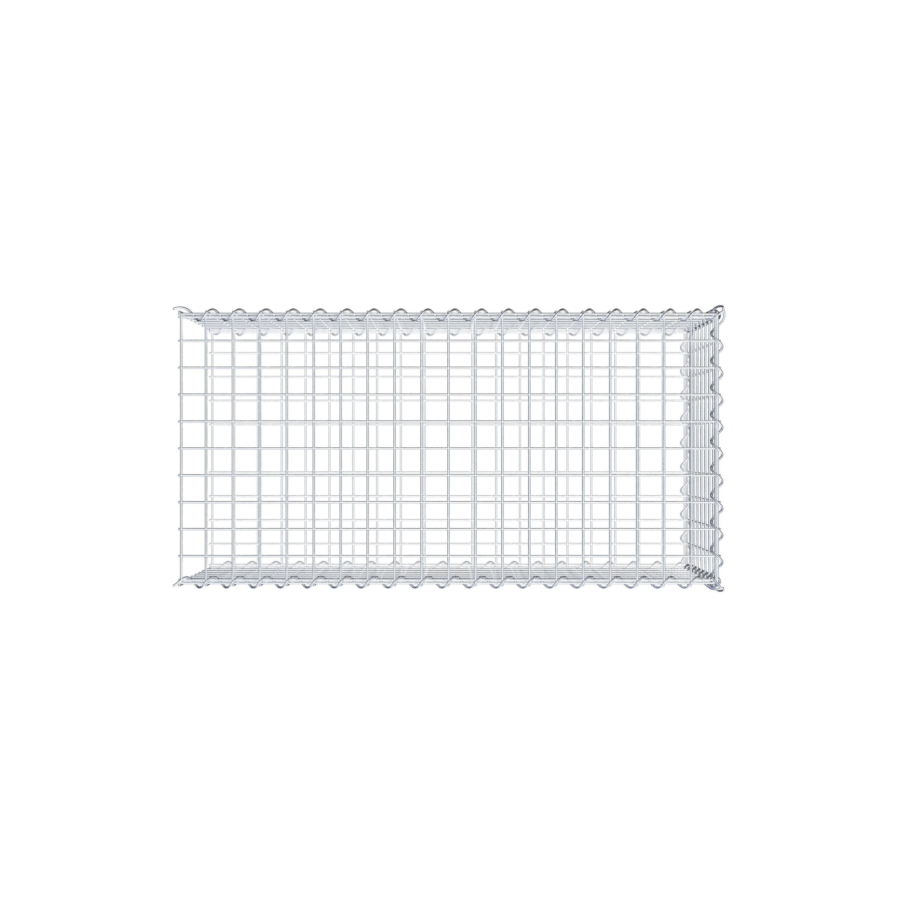 Opvokset gabion type 2 100 cm x 40 cm x 50 cm (L x H x D), maskestørrelse 5 cm x 5 cm, spiral