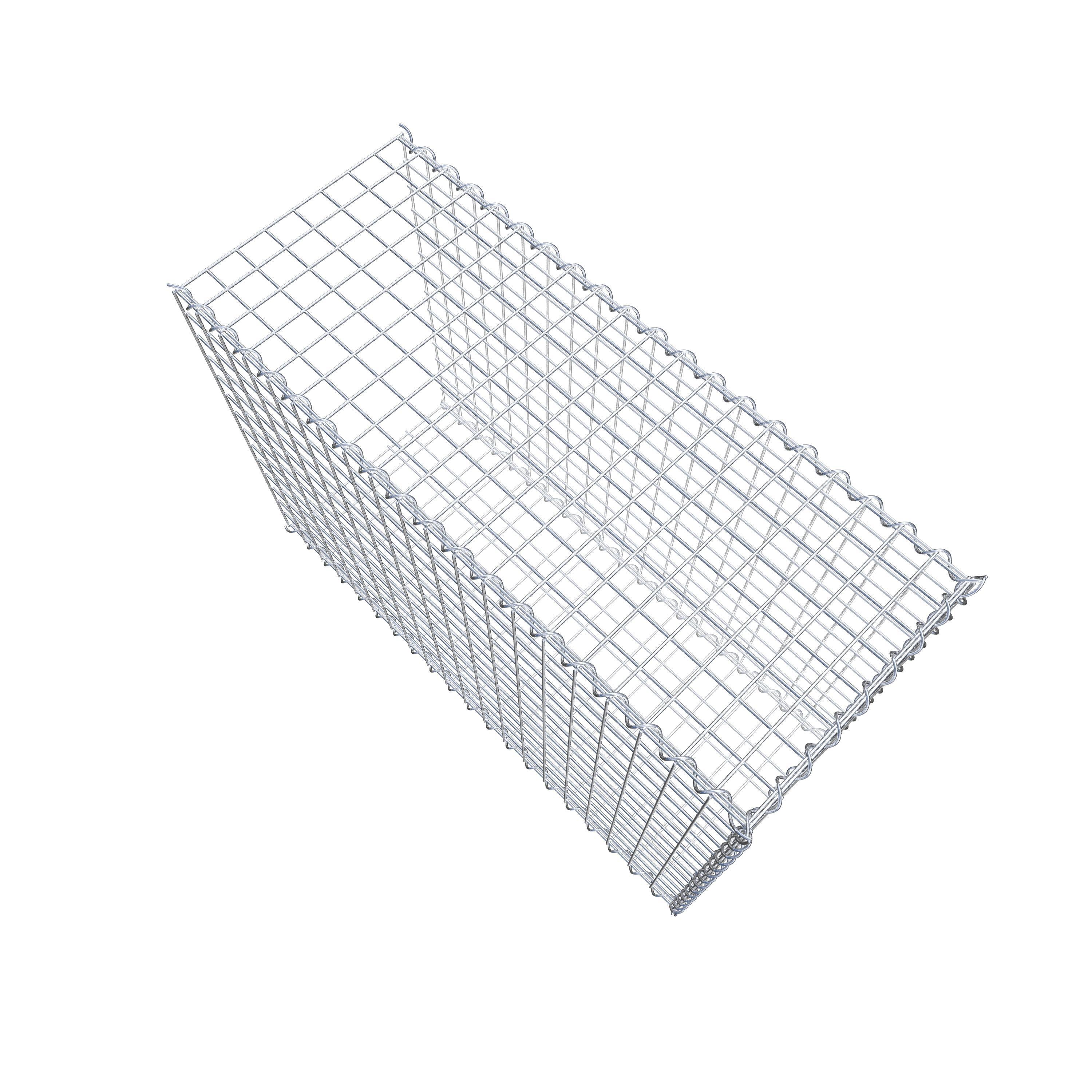 Opvokset gabion type 2 100 cm x 70 cm x 40 cm (L x H x D), maskestørrelse 5 cm x 5 cm, spiral