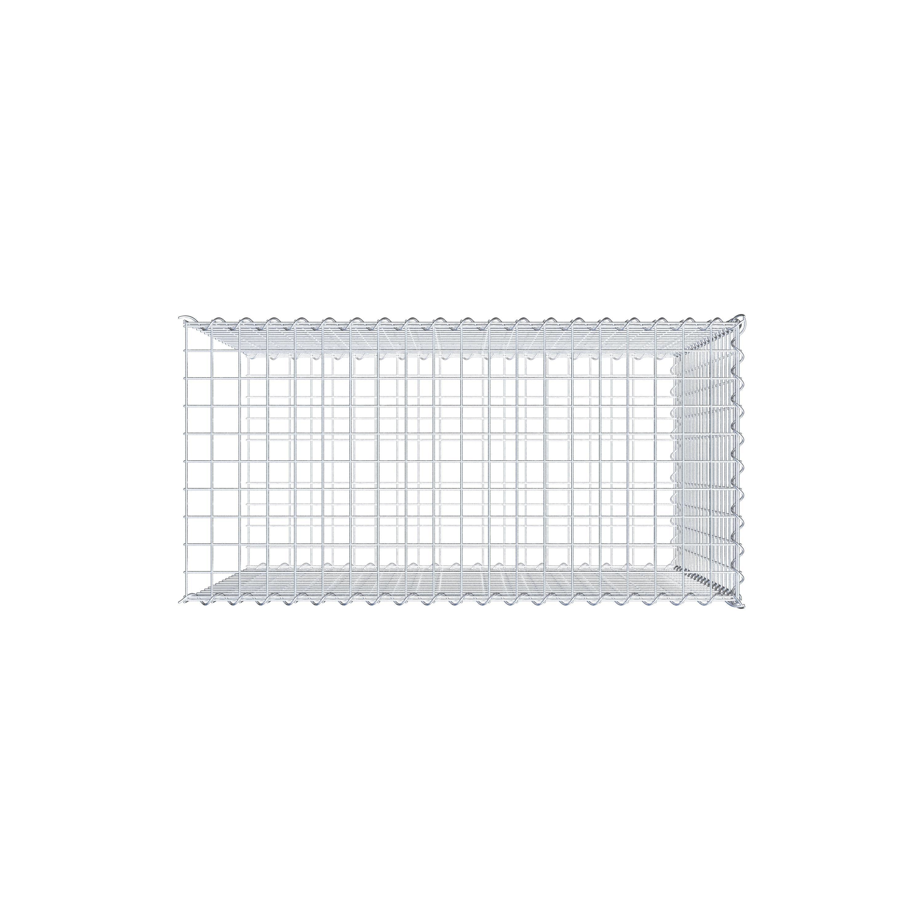 Opvokset gabion type 2 100 cm x 90 cm x 50 cm (L x H x D), maskestørrelse 5 cm x 5 cm, spiral