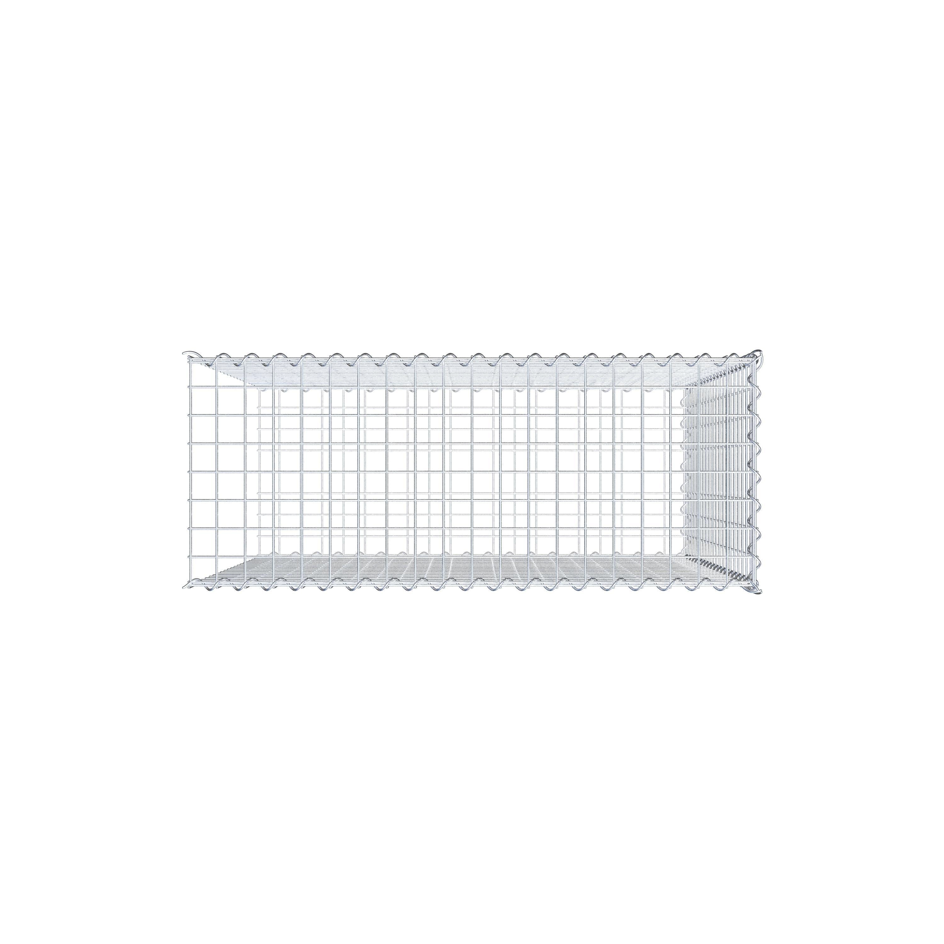 Grown-on gabion type 2 100 cm x 100 cm x 40 cm (L x H x D), mesh size 5 cm x 5 cm, spiral