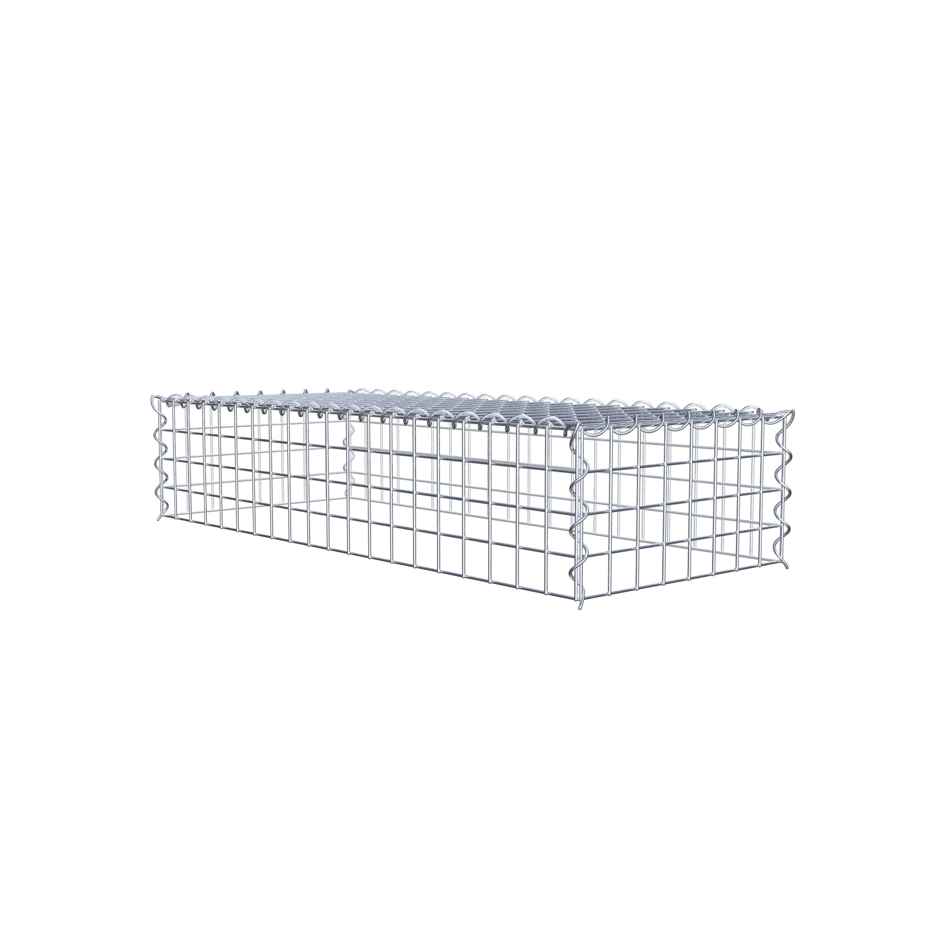 Grown-on gabion type 3 100 cm x 20 cm x 40 cm (L x H x D), mesh size 5 cm x 5 cm, spiral