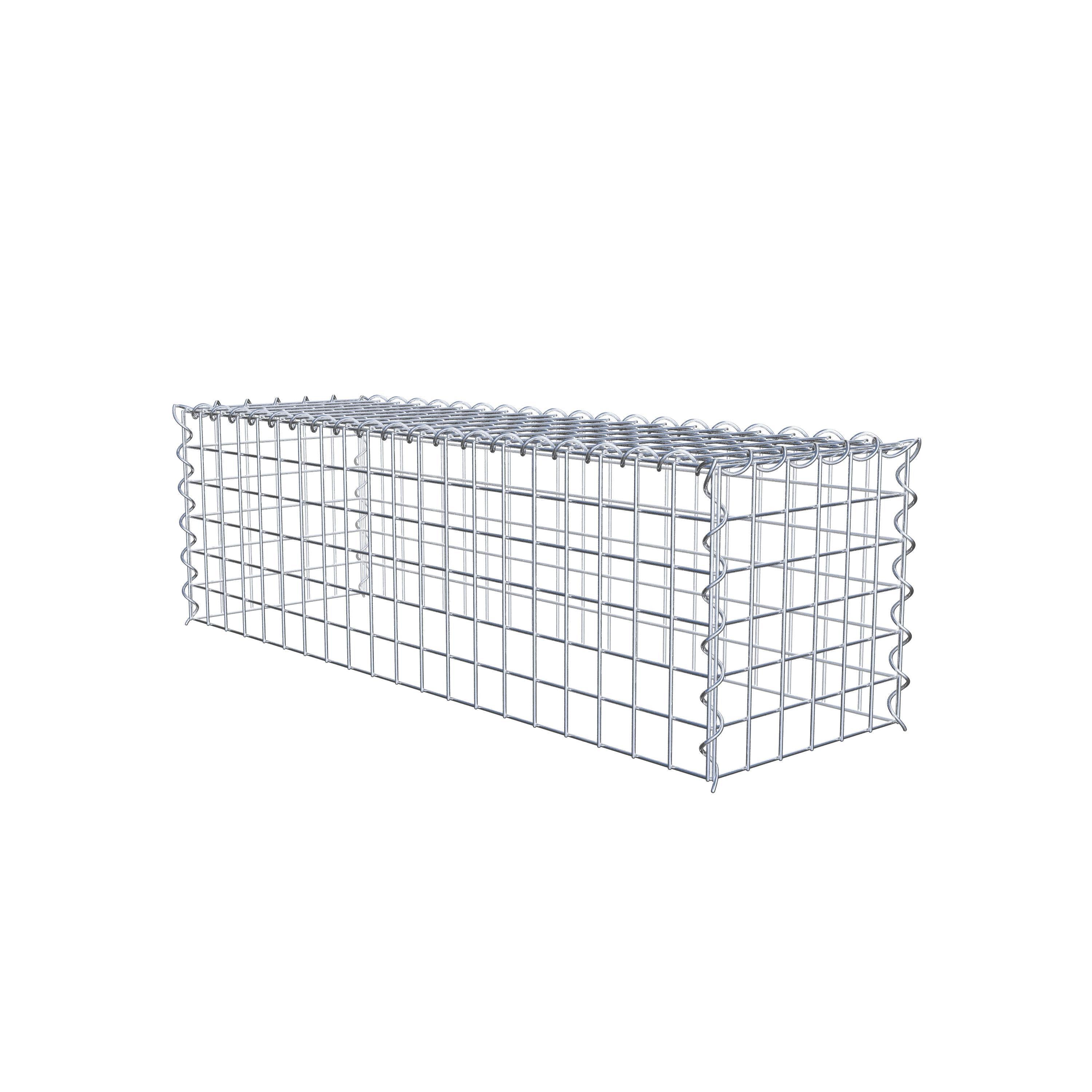 Opvokset gabion type 3 100 cm x 30 cm x 30 cm (L x H x D), maskestørrelse 5 cm x 5 cm, spiral