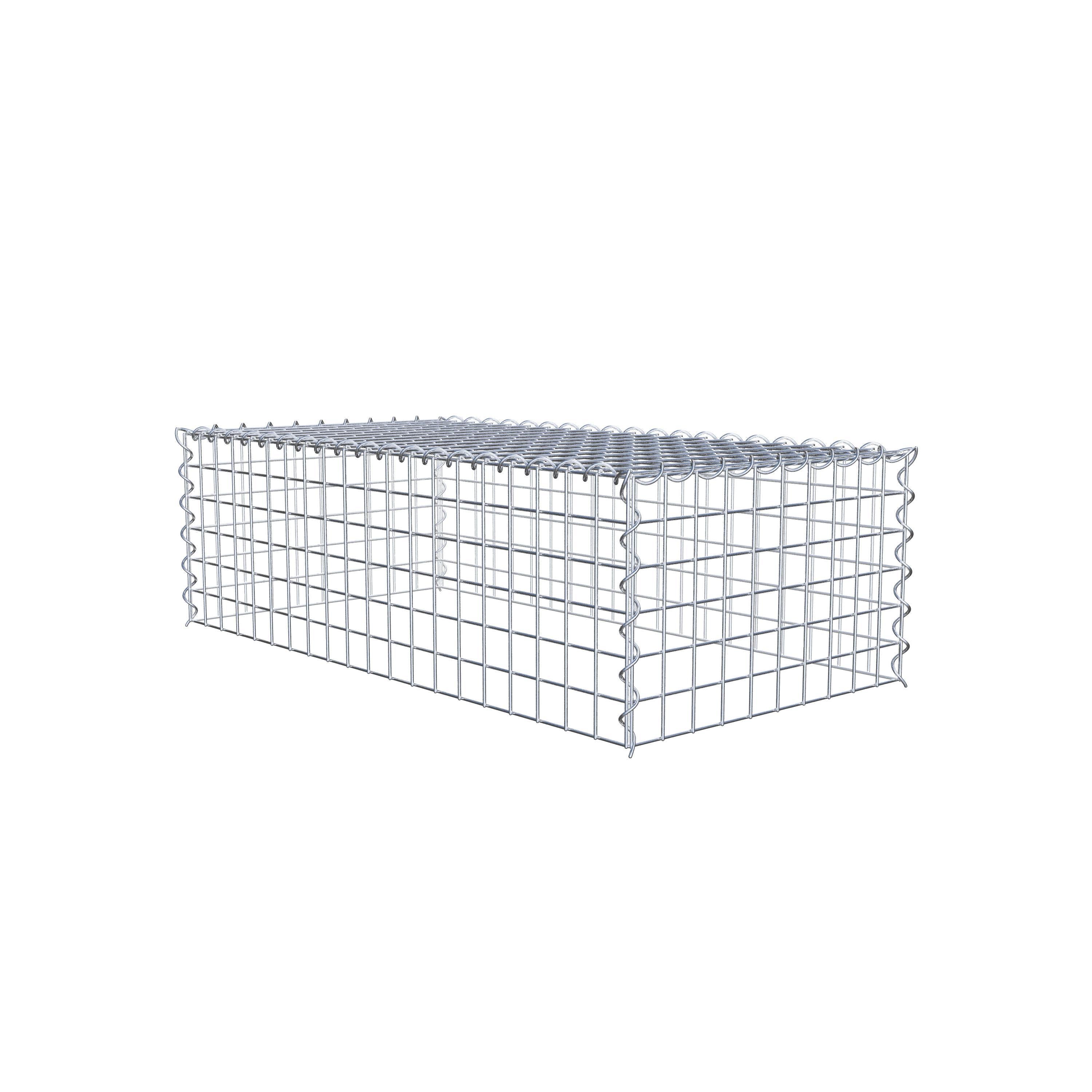 Opvokset gabion type 3 100 cm x 30 cm x 50 cm (L x H x D), maskestørrelse 5 cm x 5 cm, spiral