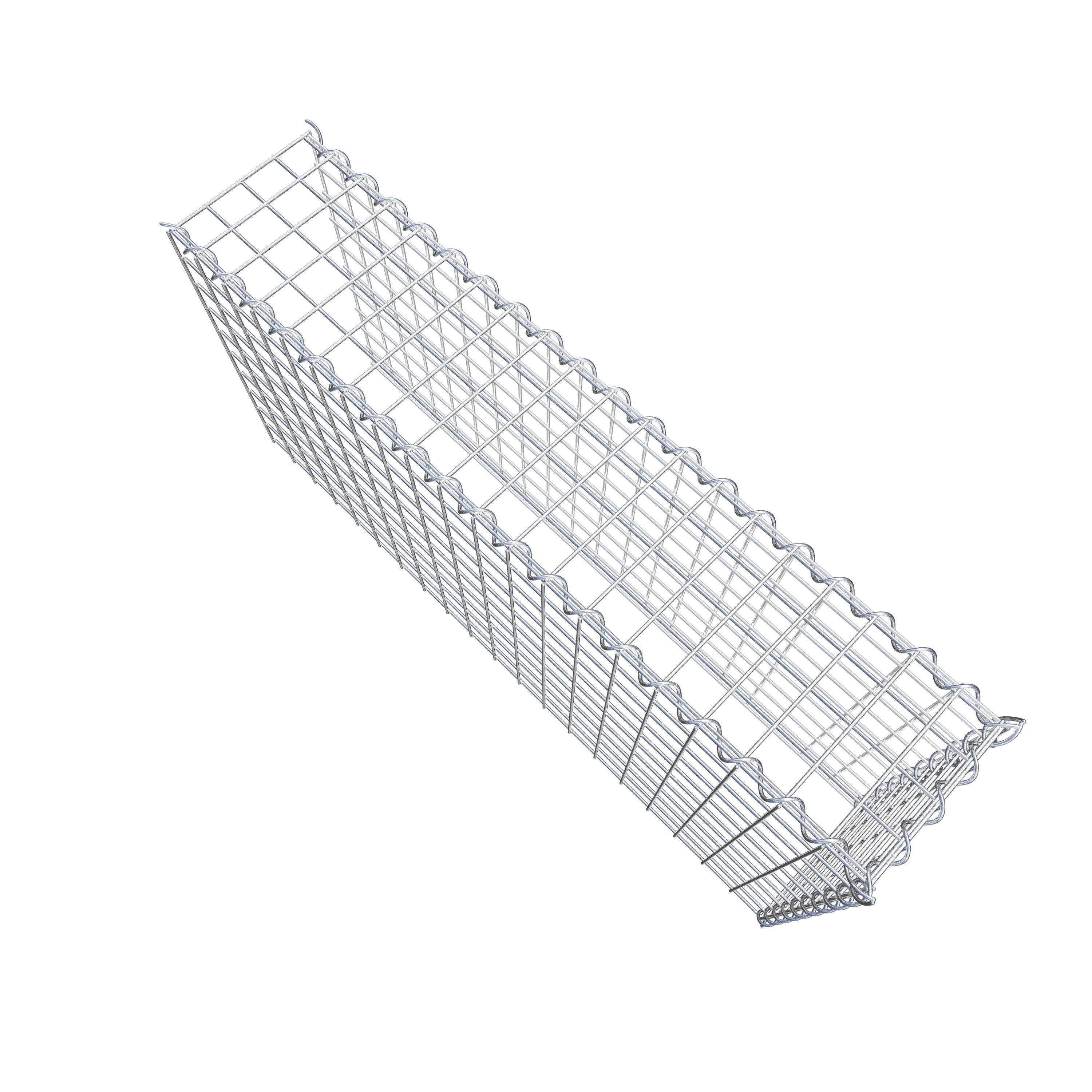 Opvokset gabion type 4 100 cm x 50 cm x 20 cm (L x H x D), maskestørrelse 5 cm x 5 cm, spiral