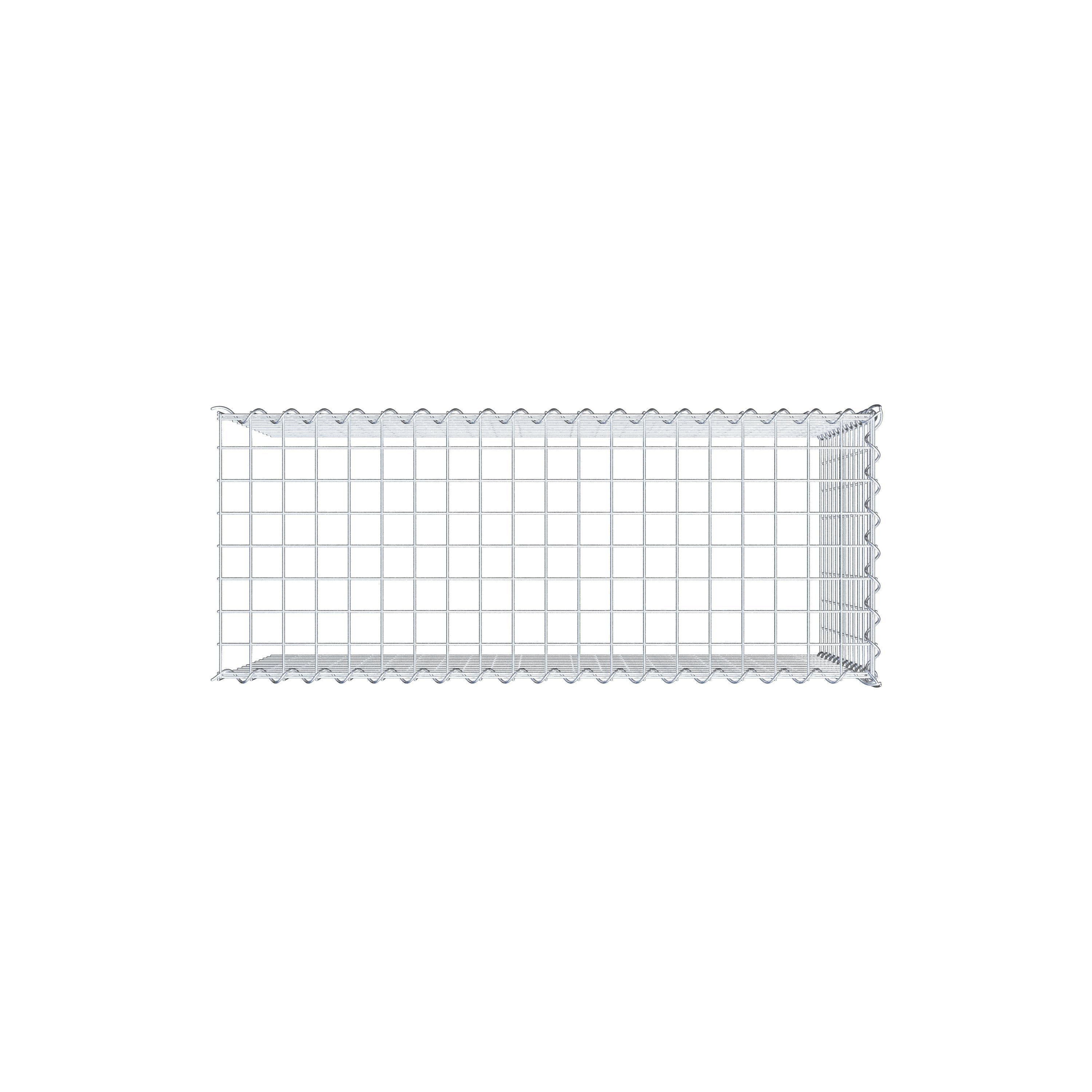 Opvokset gabion type 4 100 cm x 60 cm x 40 cm (L x H x D), maskestørrelse 5 cm x 5 cm, spiral