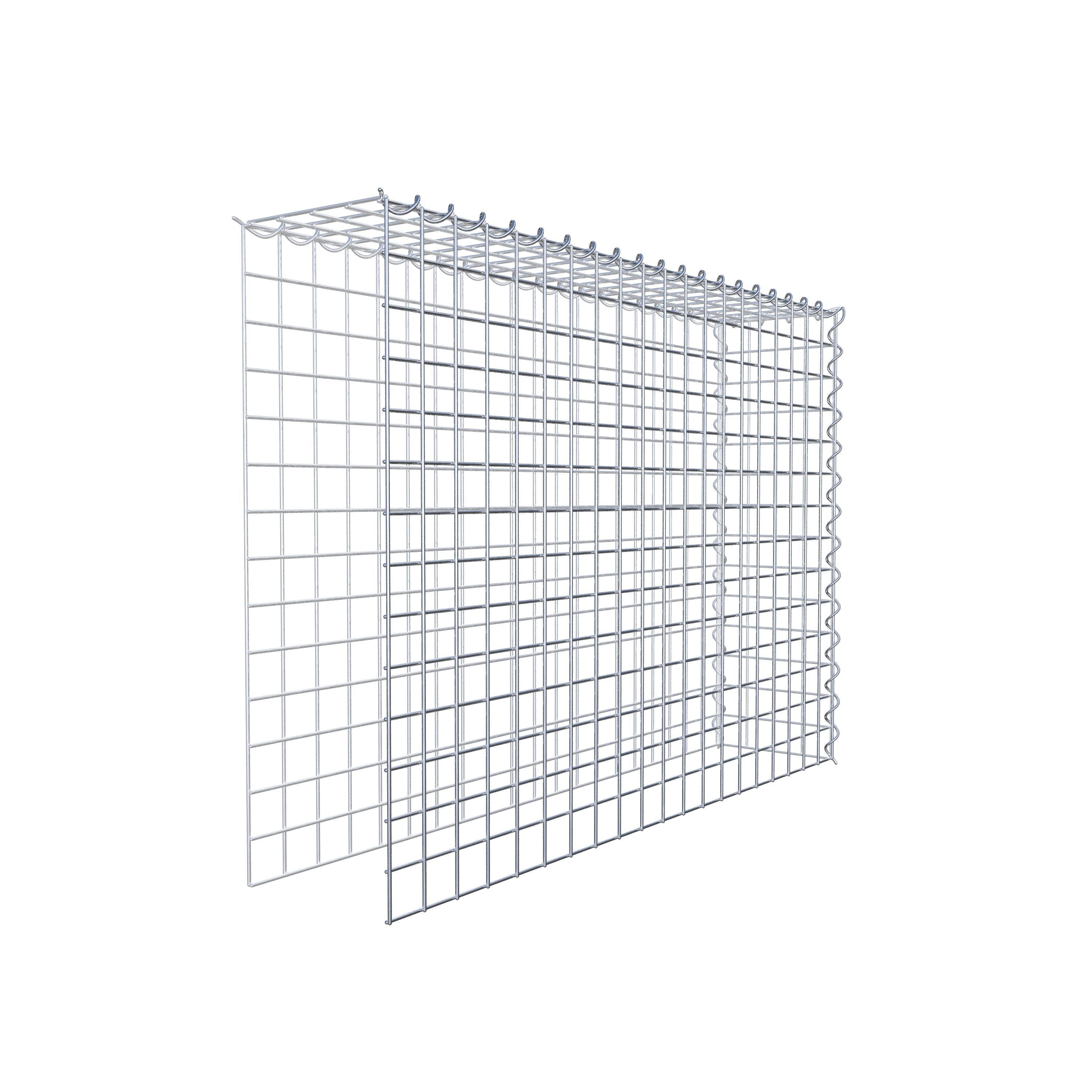 Opvokset gabion type 4 100 cm x 70 cm x 20 cm (L x H x D), maskestørrelse 5 cm x 5 cm, spiral