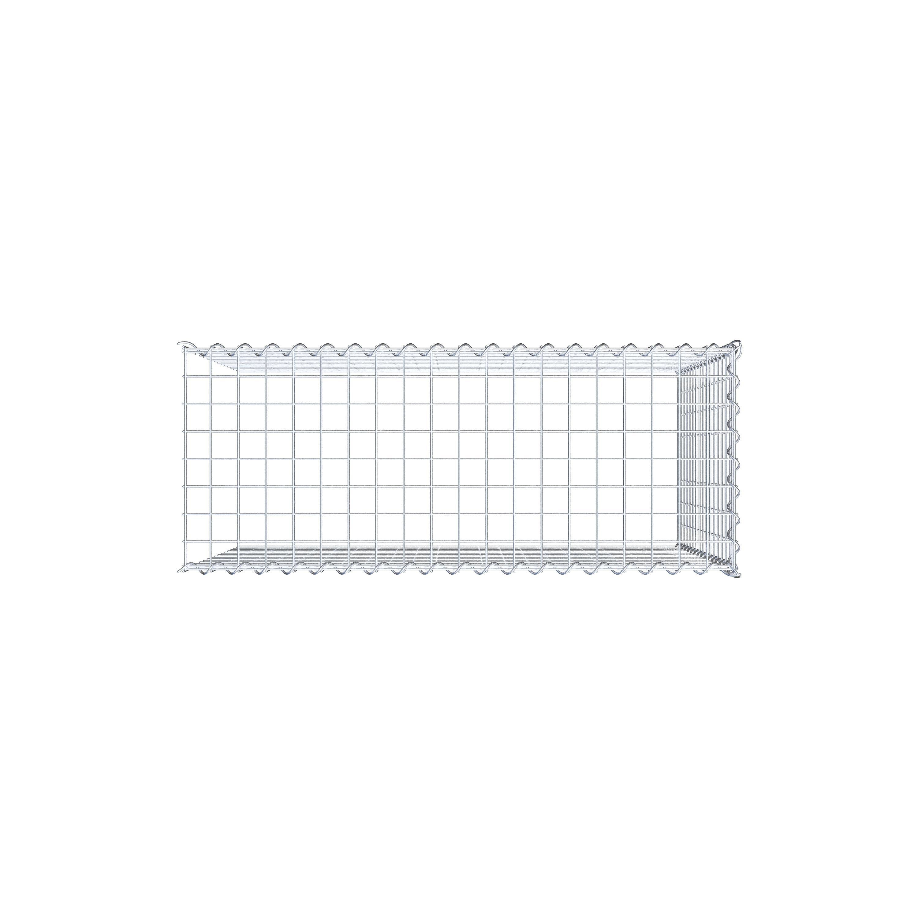 Opvokset gabion type 4 100 cm x 80 cm x 40 cm (L x H x D), maskestørrelse 5 cm x 5 cm, spiral