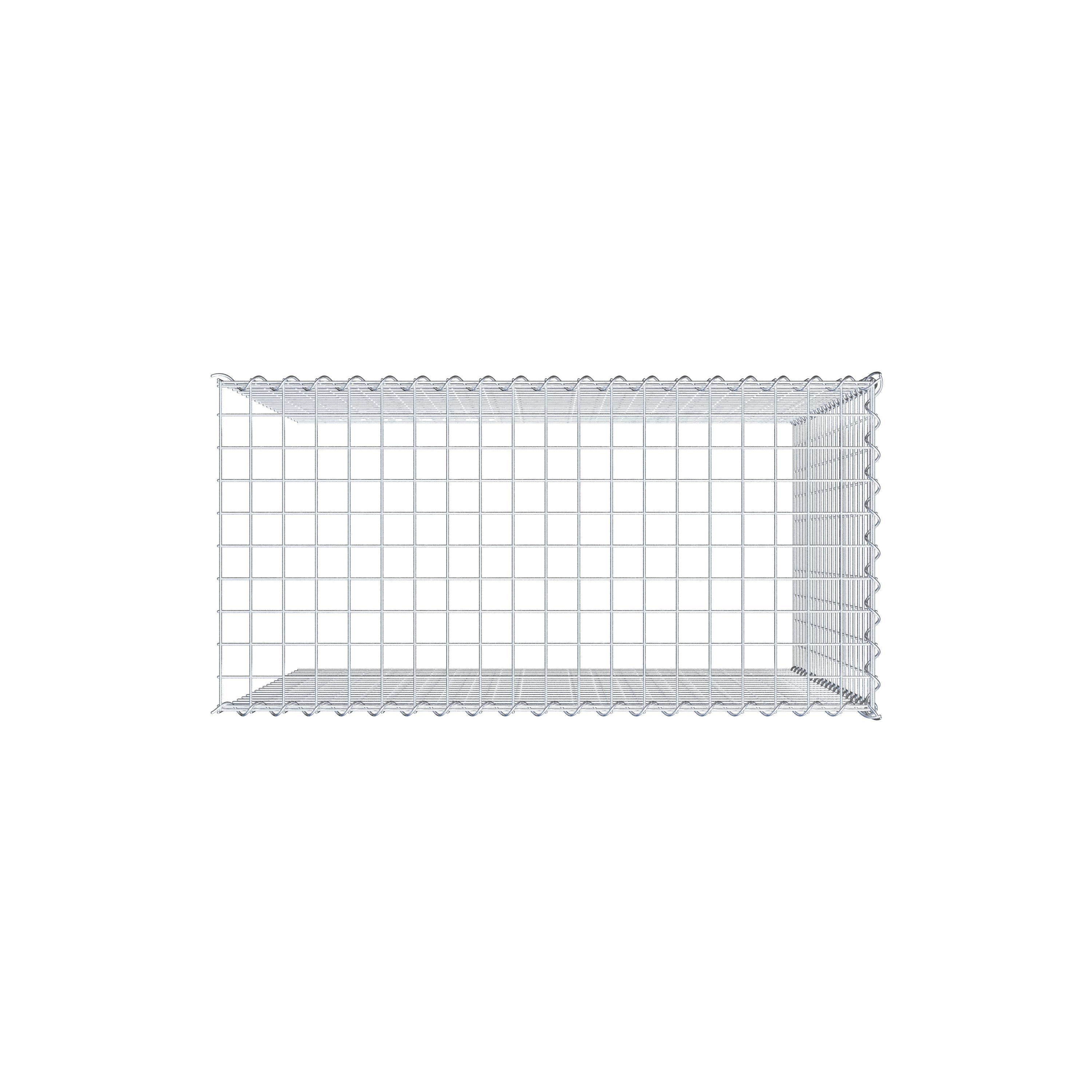 Grown-on gabion type 4 100 cm x 100 cm x 50 cm (L x H x D), mesh size 5 cm x 5 cm, spiral