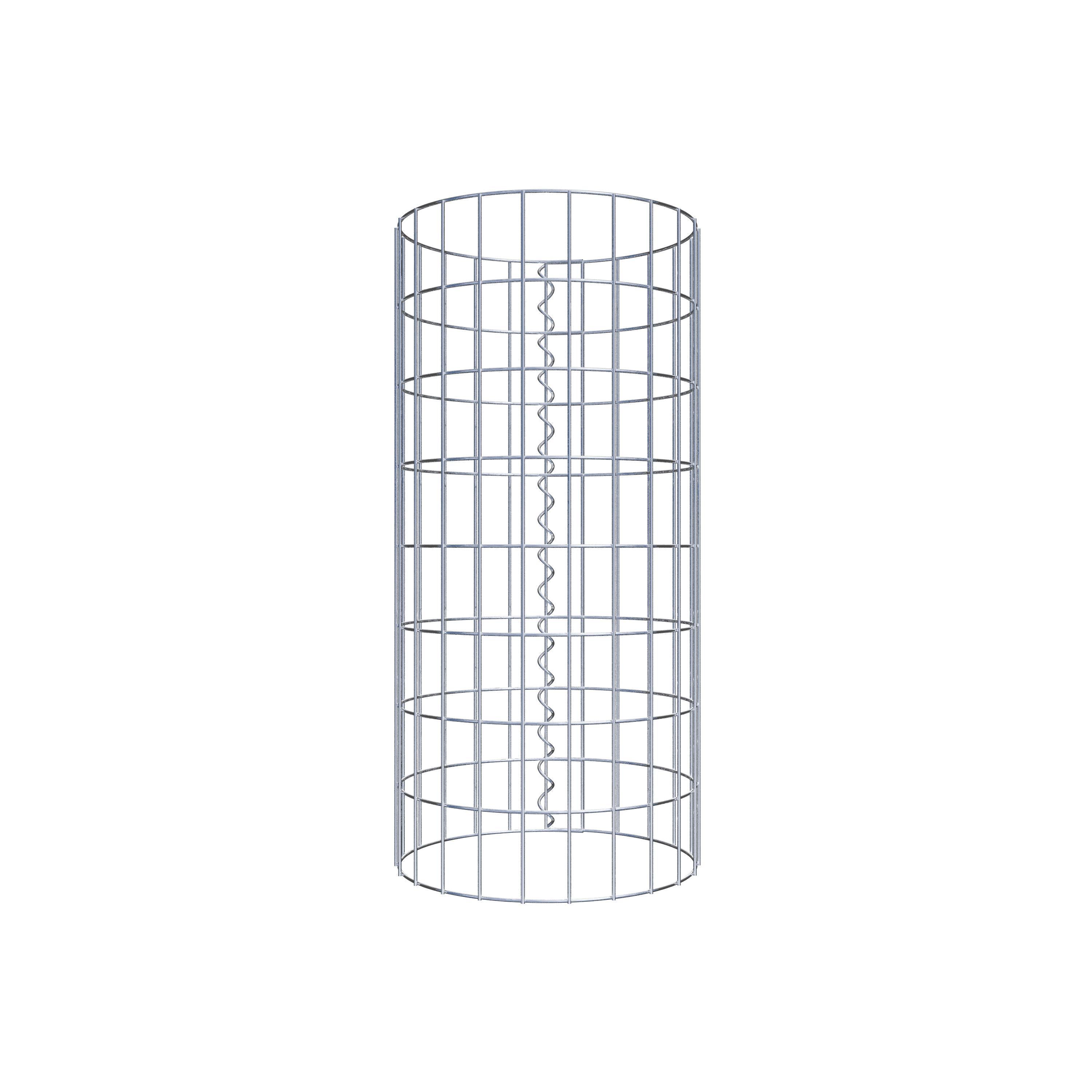 Gabion column around 37 cm diameter, 80 cm height, mesh size 5 cm x 10 cm